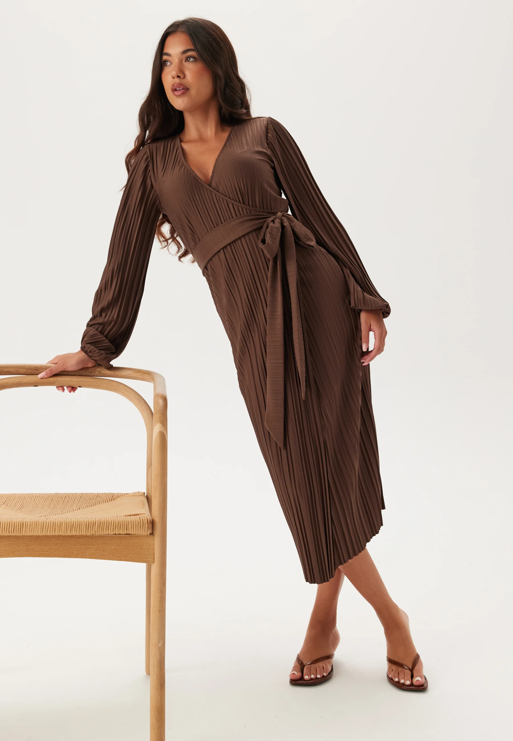 Pleated Wrap Dress