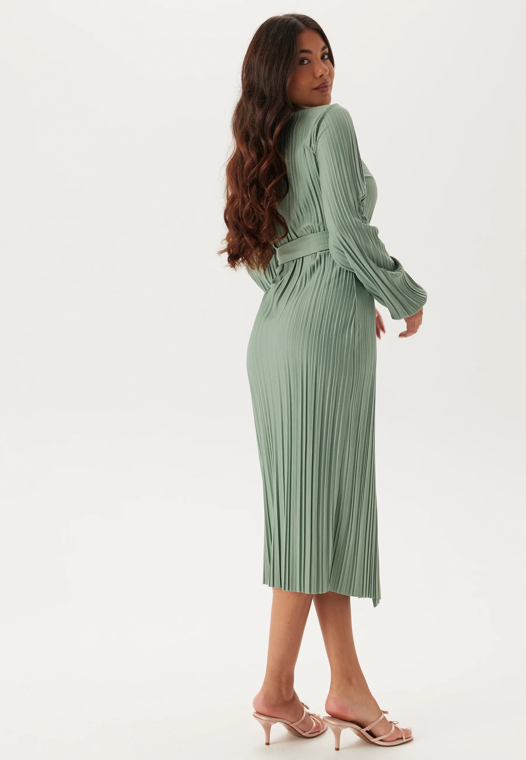 Pleated Wrap Dress - Image 3