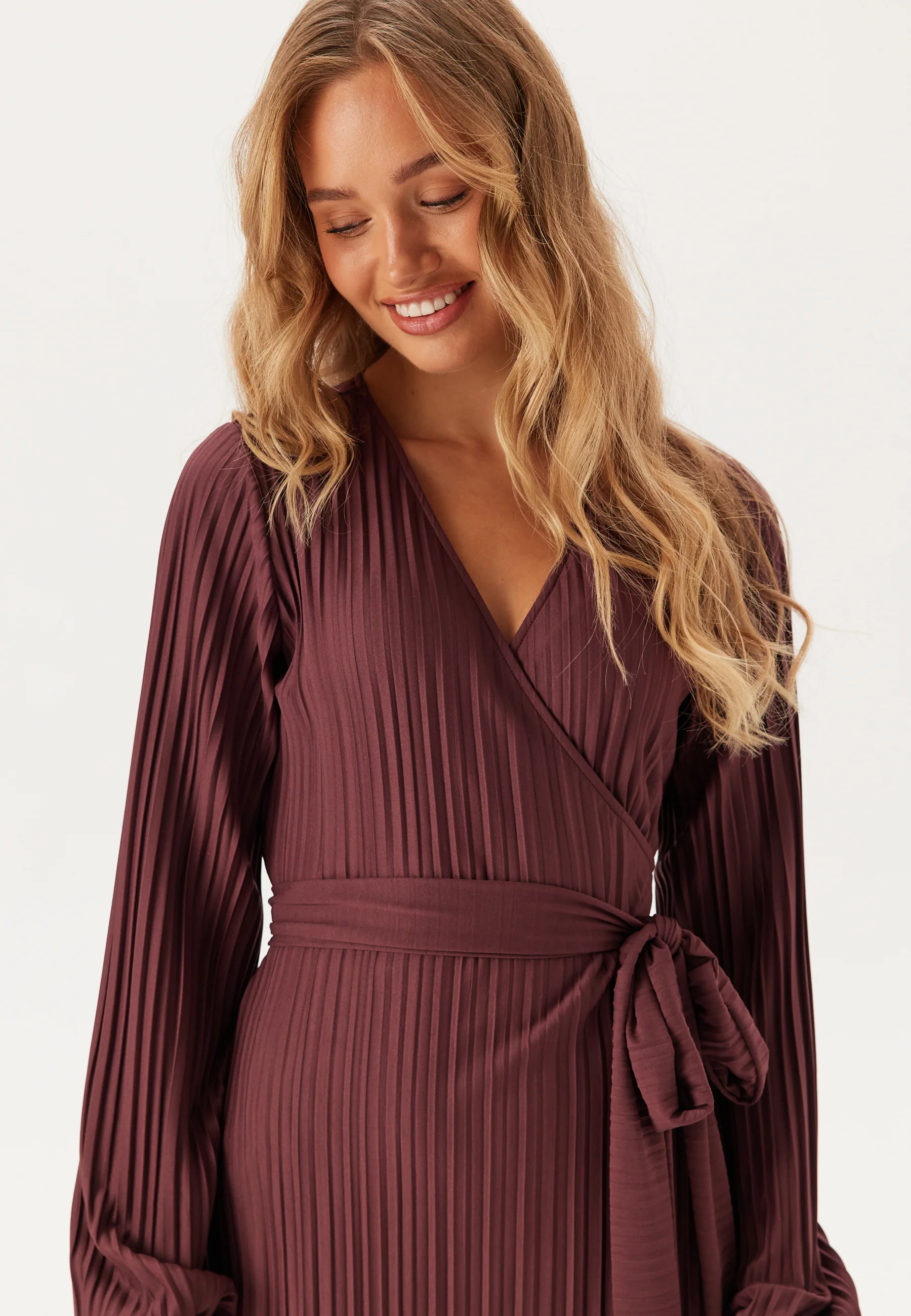 Pleated Wrap Dress - Image 4