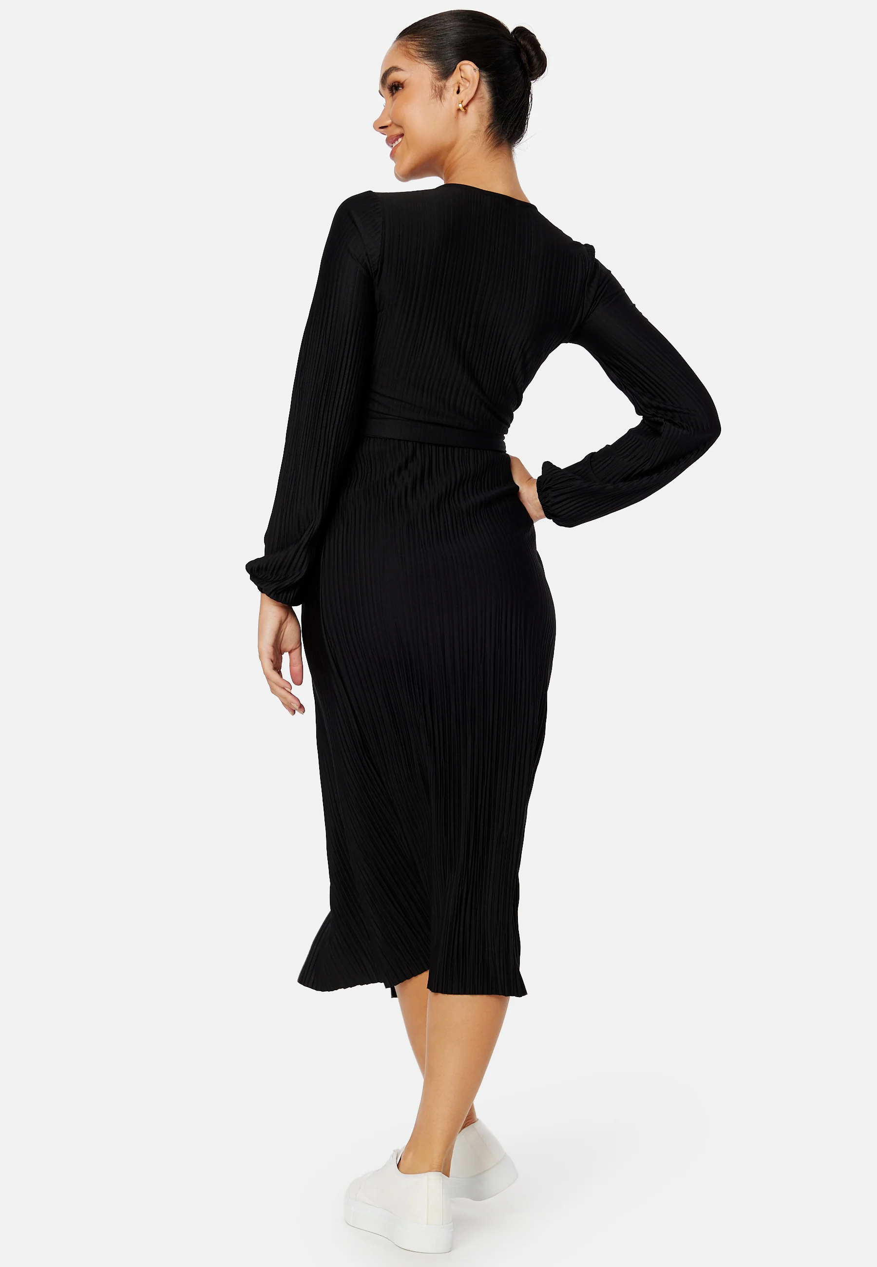 Pleated Wrap Midi Dress - Image 4