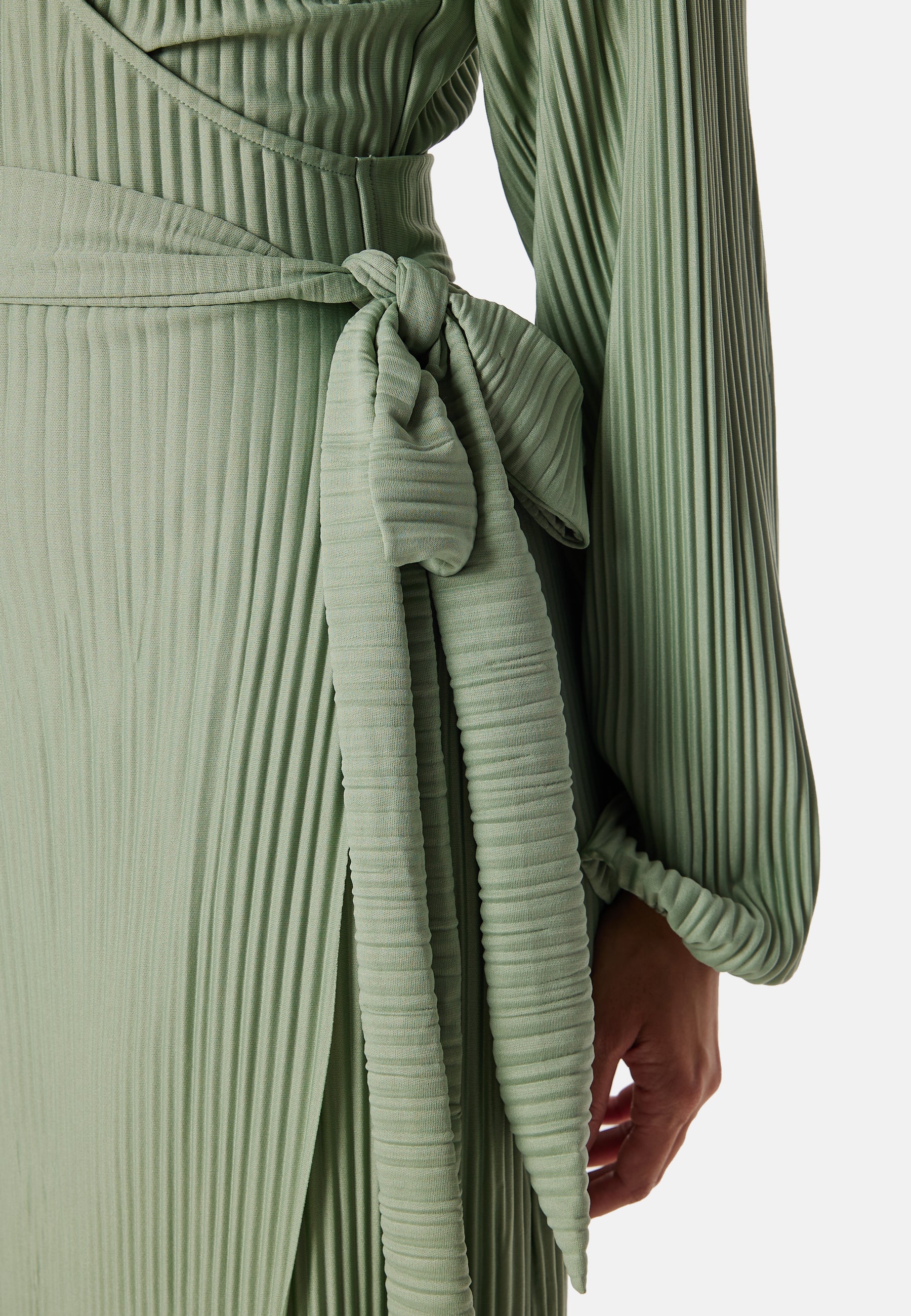 Pleated Wrap Midi Dress - Image 4