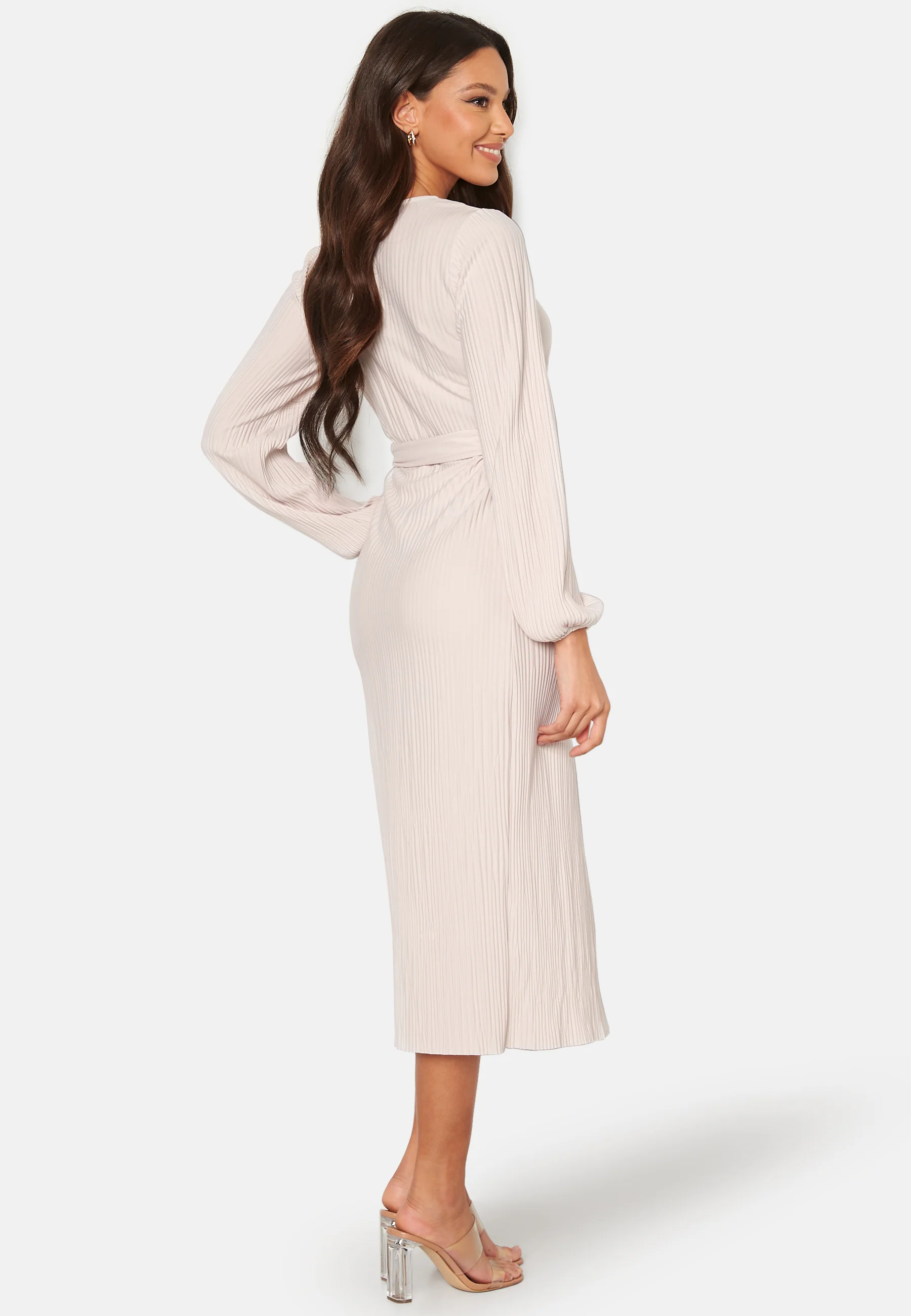 Pleated Wrap Midi Dress - Image 2