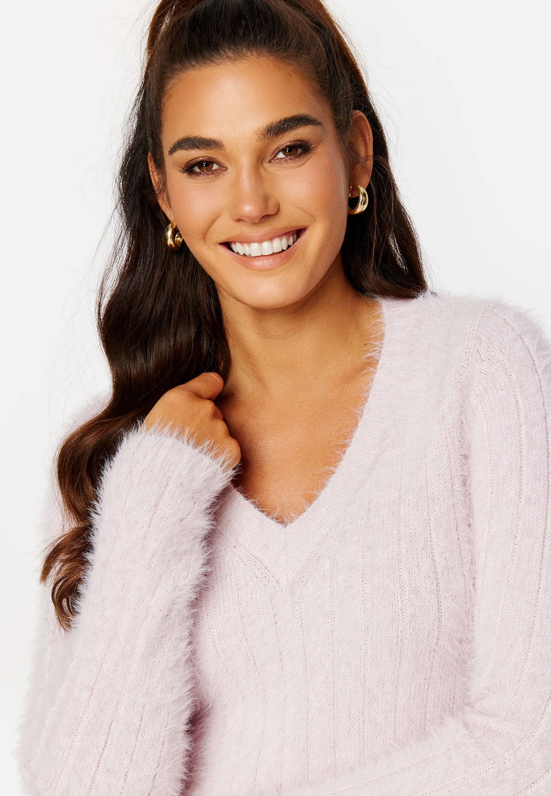Poilu LS V-Neck Blouse - Image 4