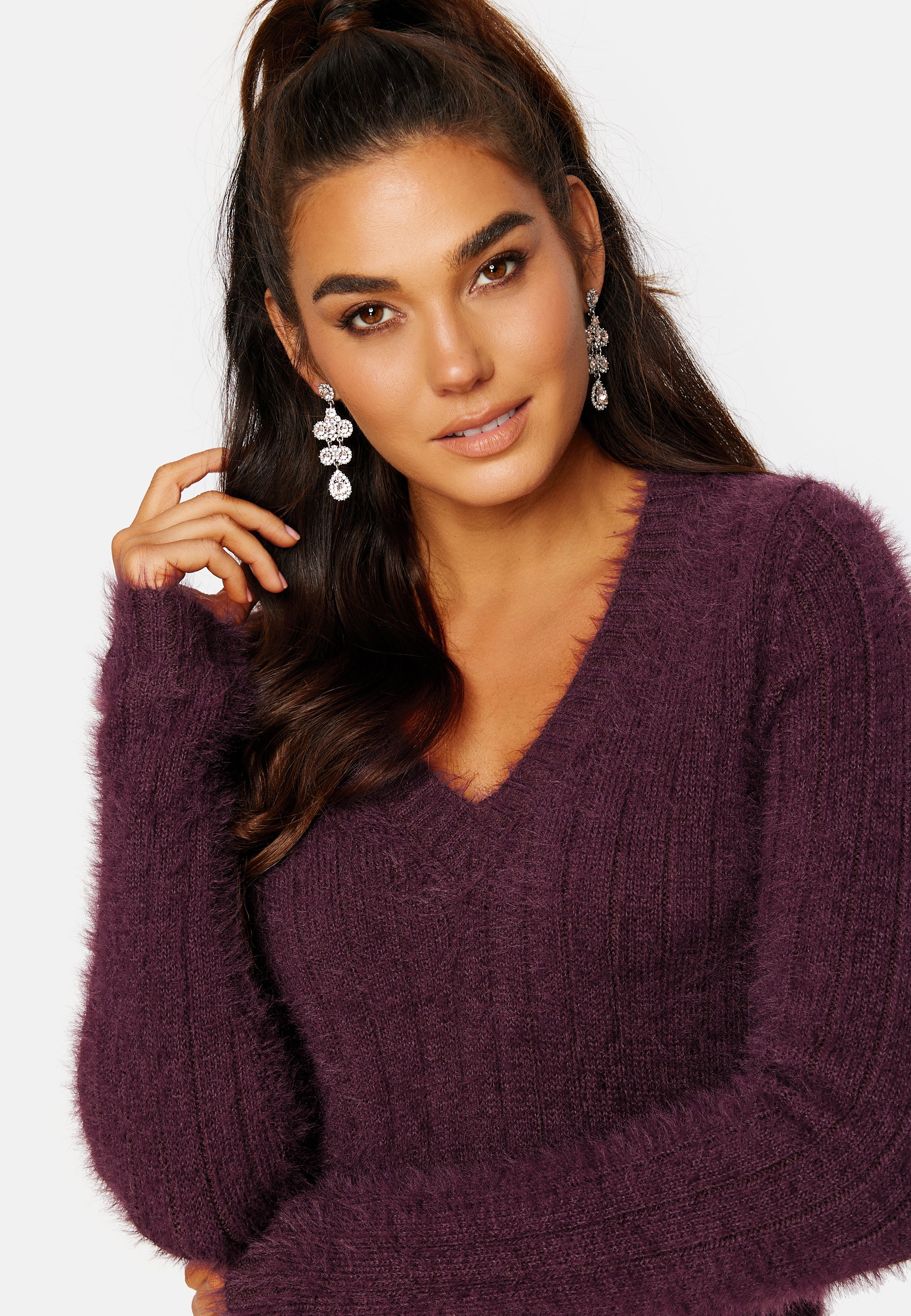 Poilu LS V-Neck Blouse - Image 4