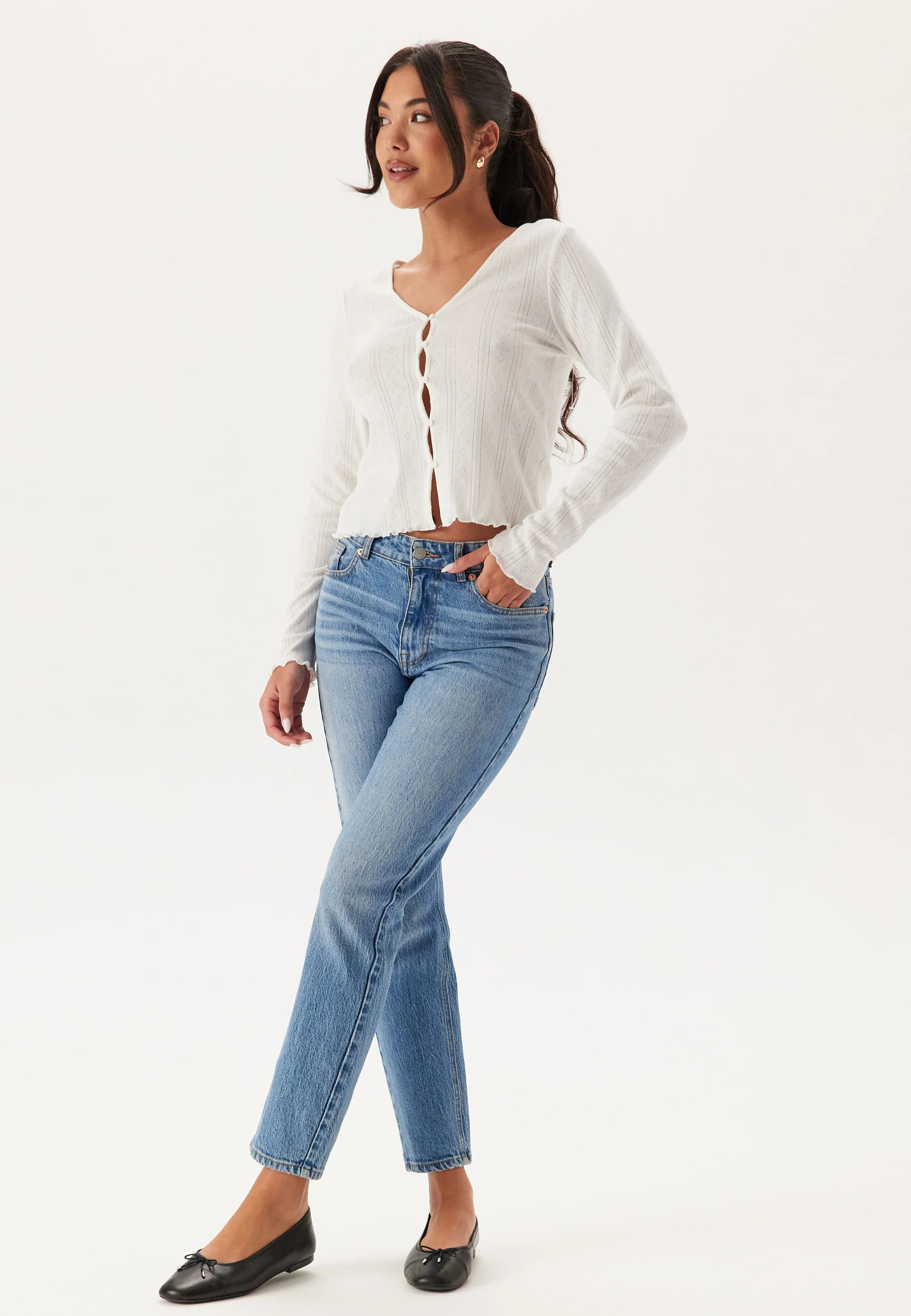 Pointelle Cardigan Top - Image 3