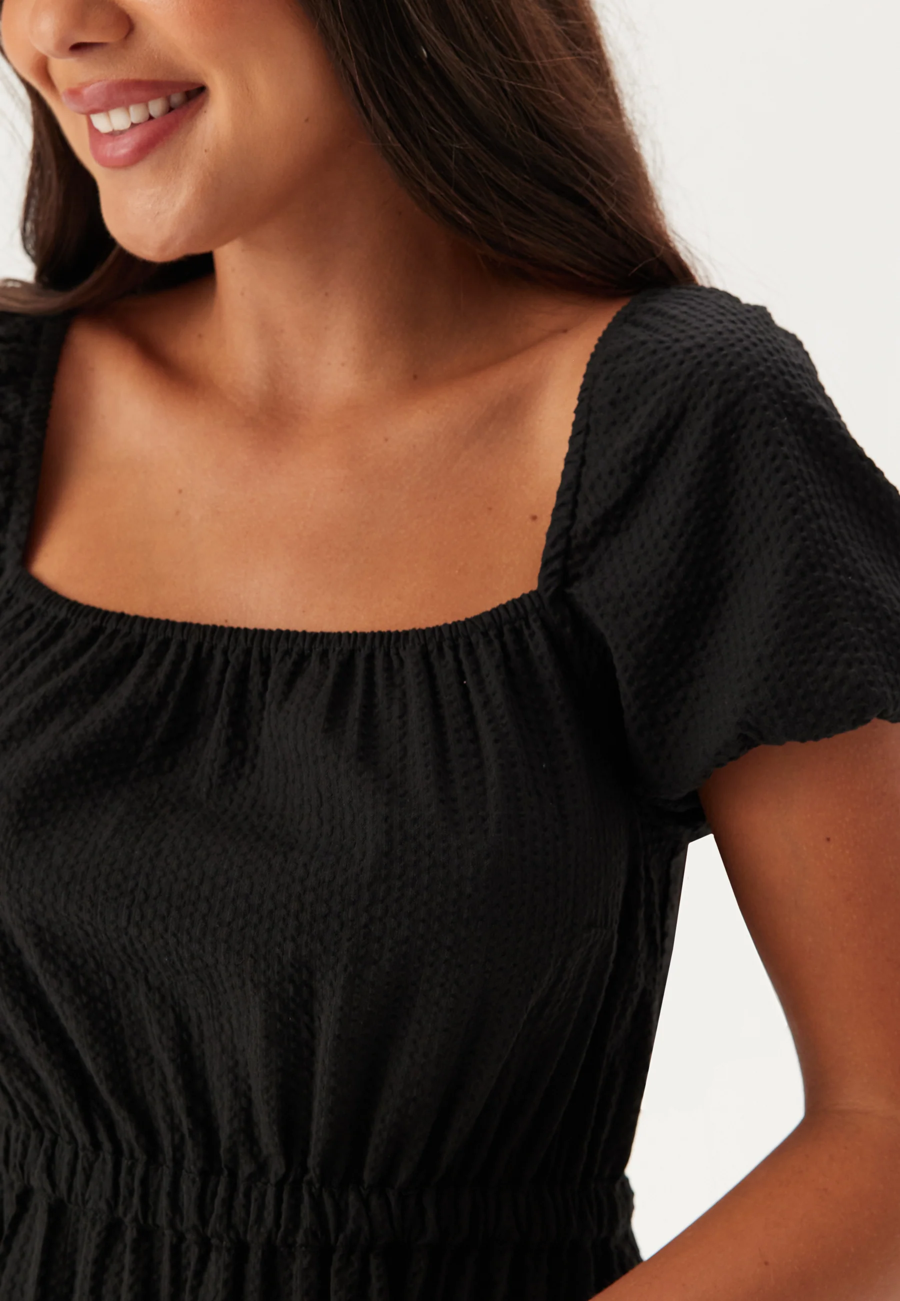 Puff Sleeve Cotton Dress - Image 3