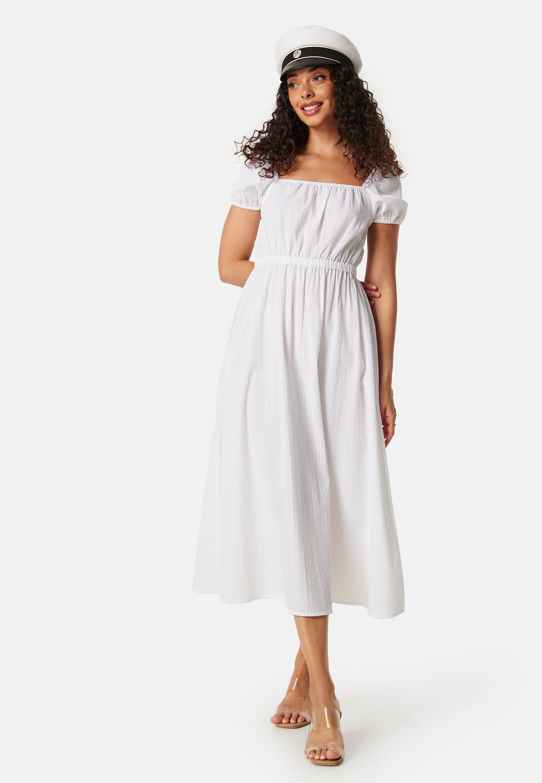 Puff Sleeve Cotton Dress - Image 2