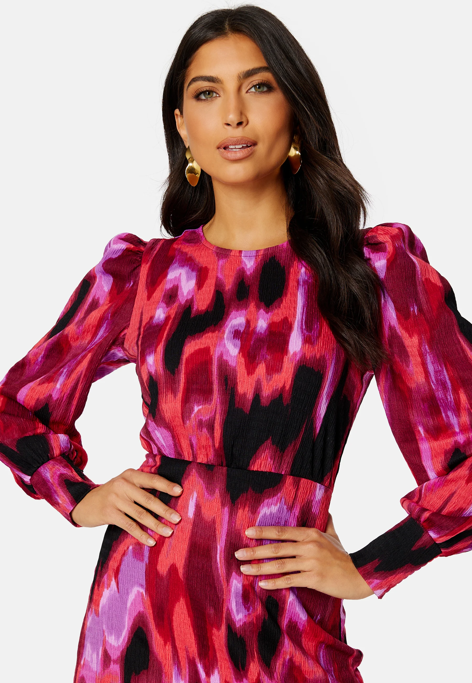 Puff Sleeve Flounce Dress - Image 4