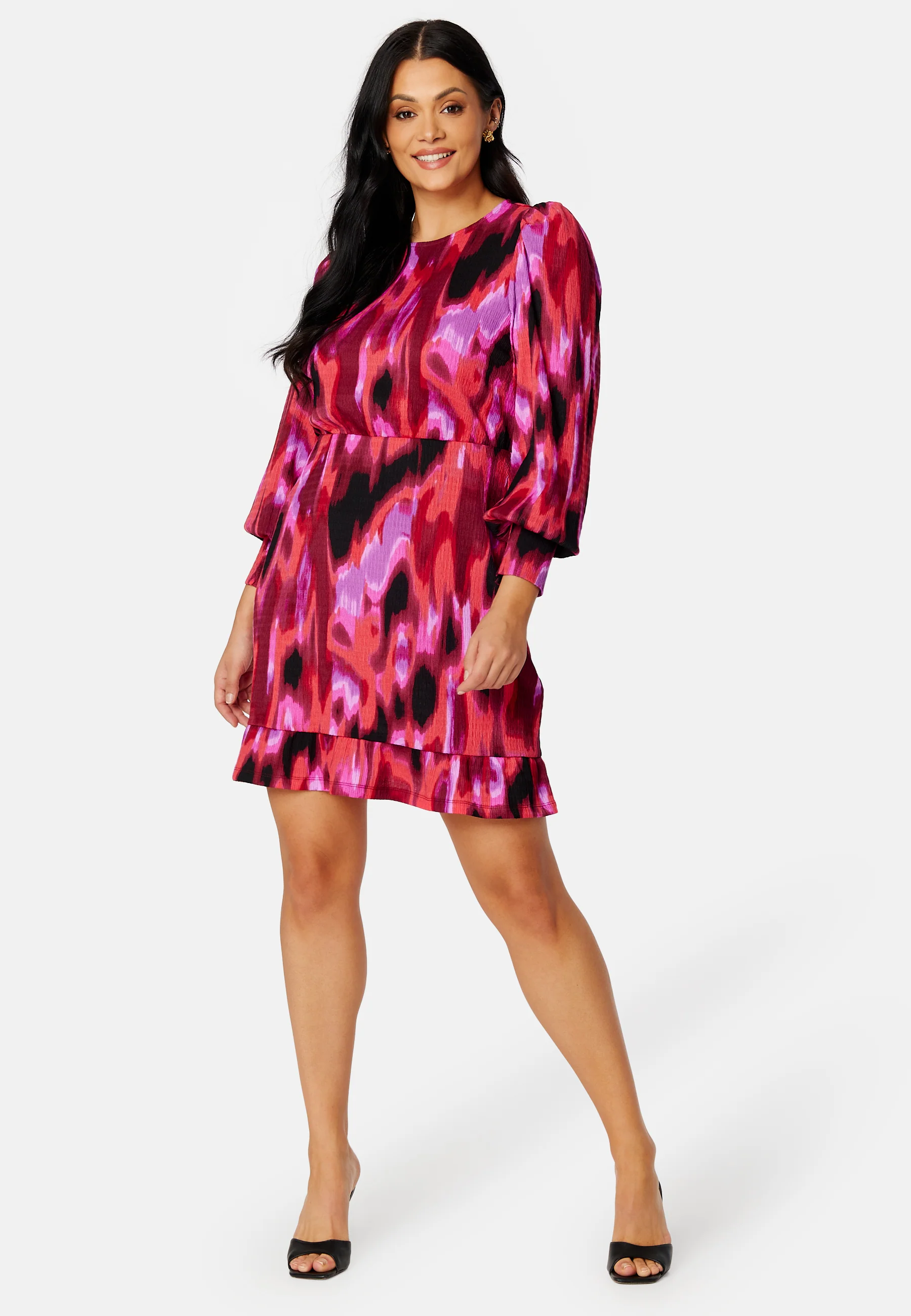 Puff Sleeve Flounce Dress - Image 8