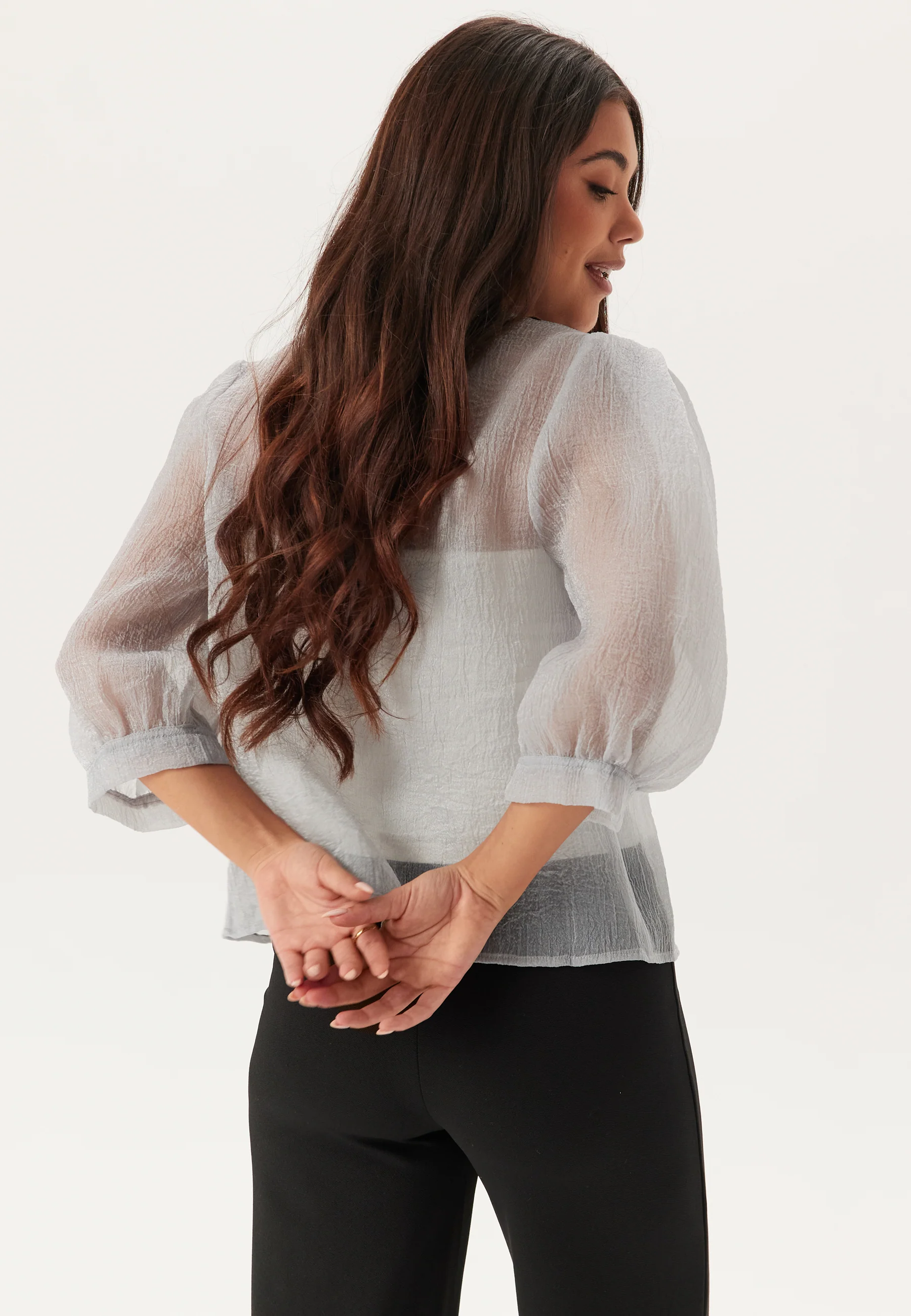 Puff Sleeve Organza Blouse - Image 4