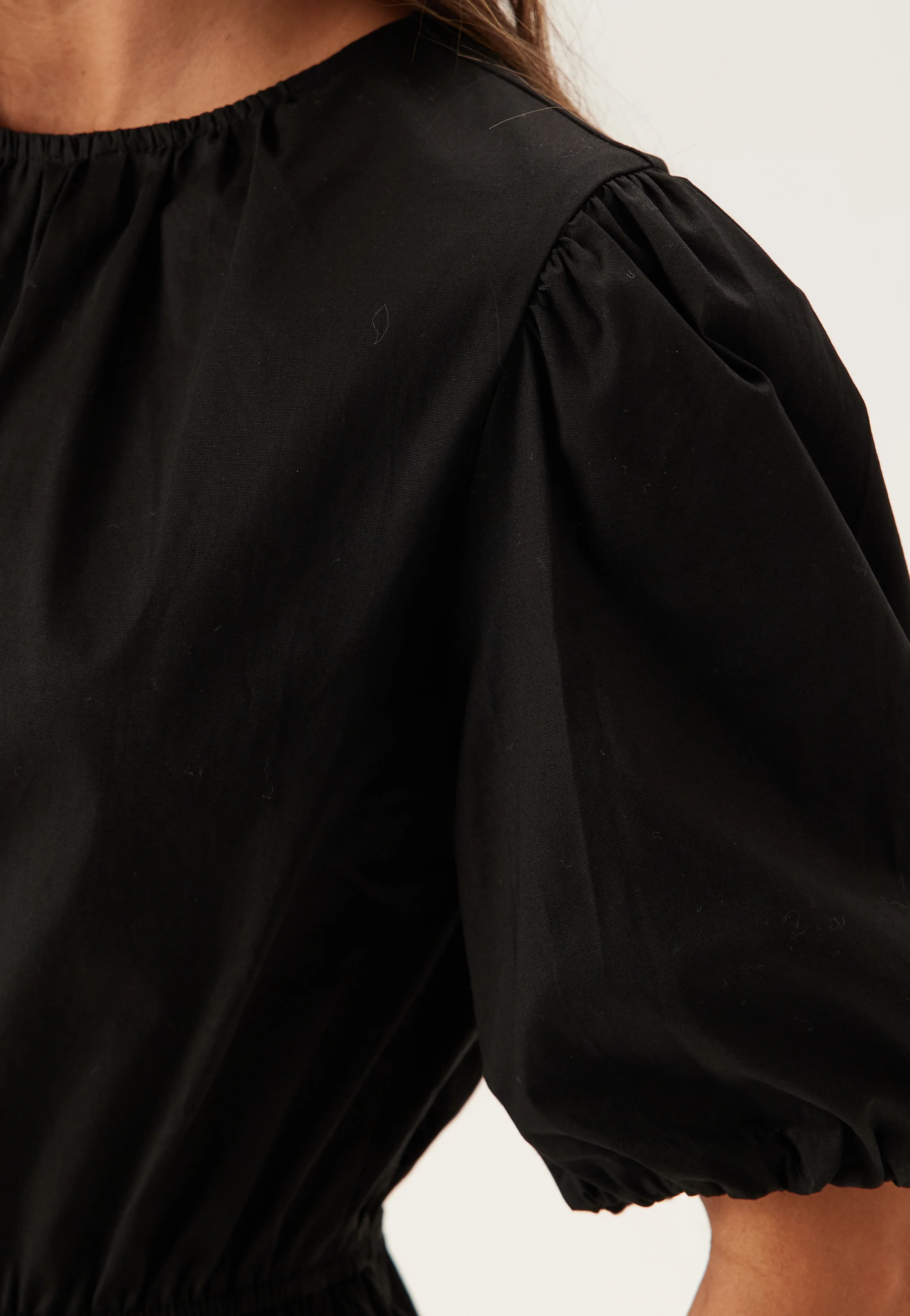Puff Sleeve Peplum Blouse - Image 3