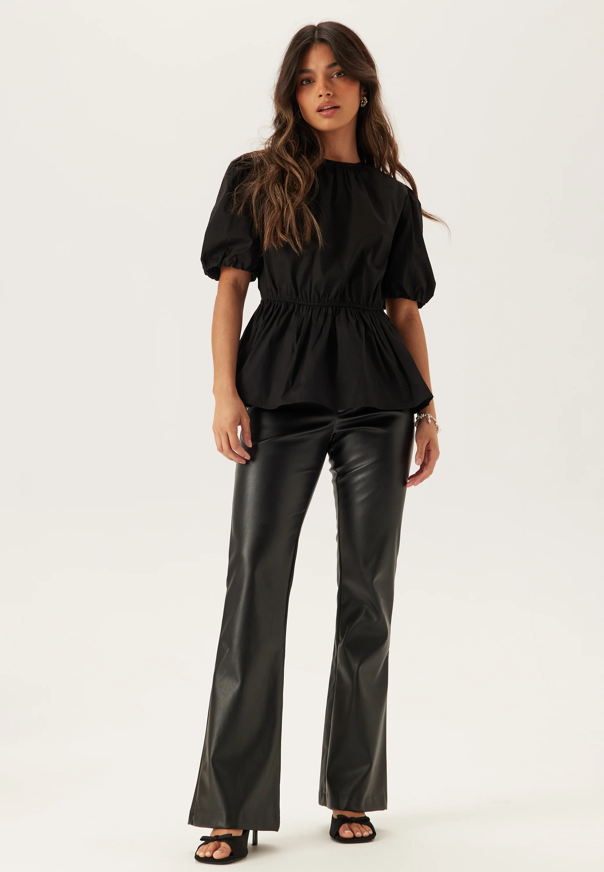 Puff Sleeve Peplum Blouse - Image 4