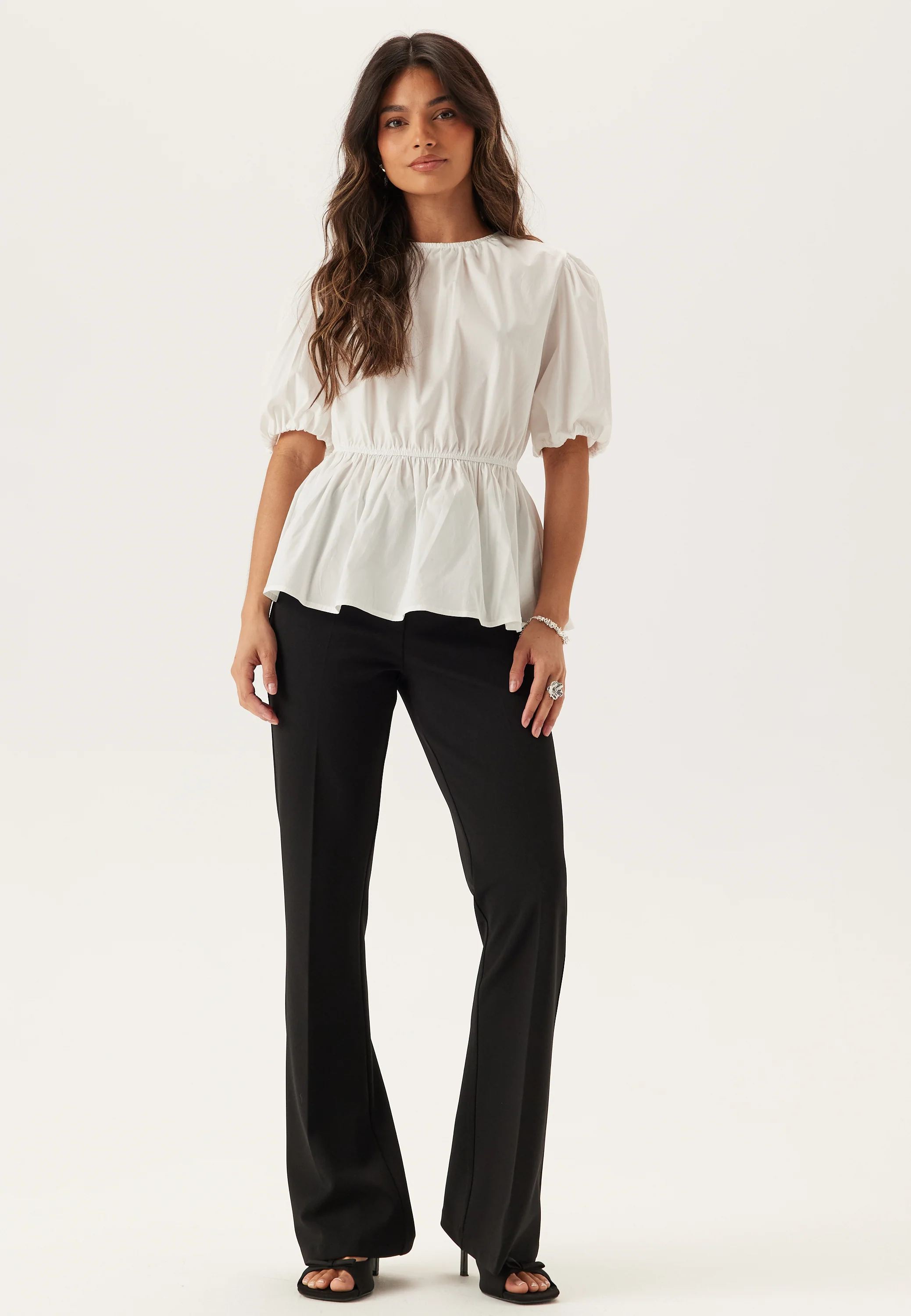 Puff Sleeve Peplum Blouse - Image 2