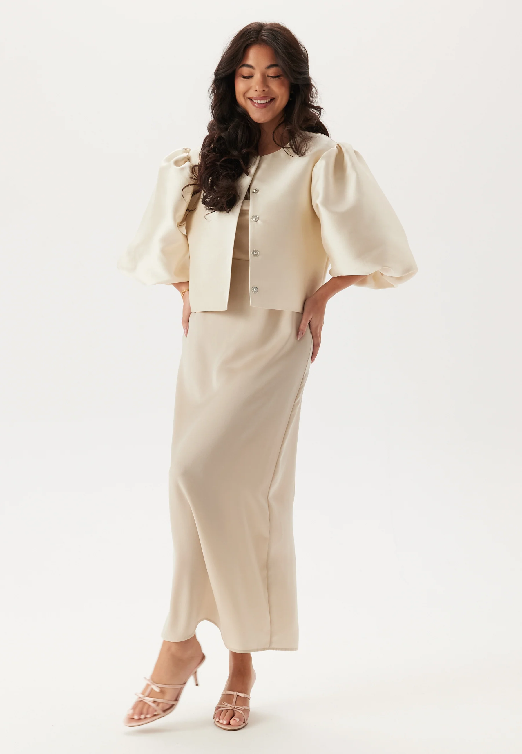 Puff Sleeve Satin Jacket - Image 4