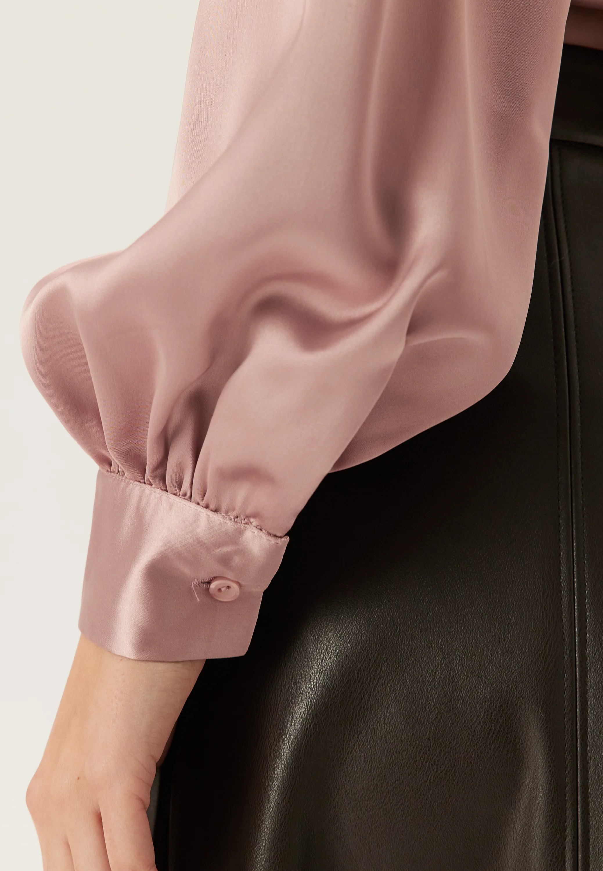 Puff Sleeve Satin Shirt - Image 4