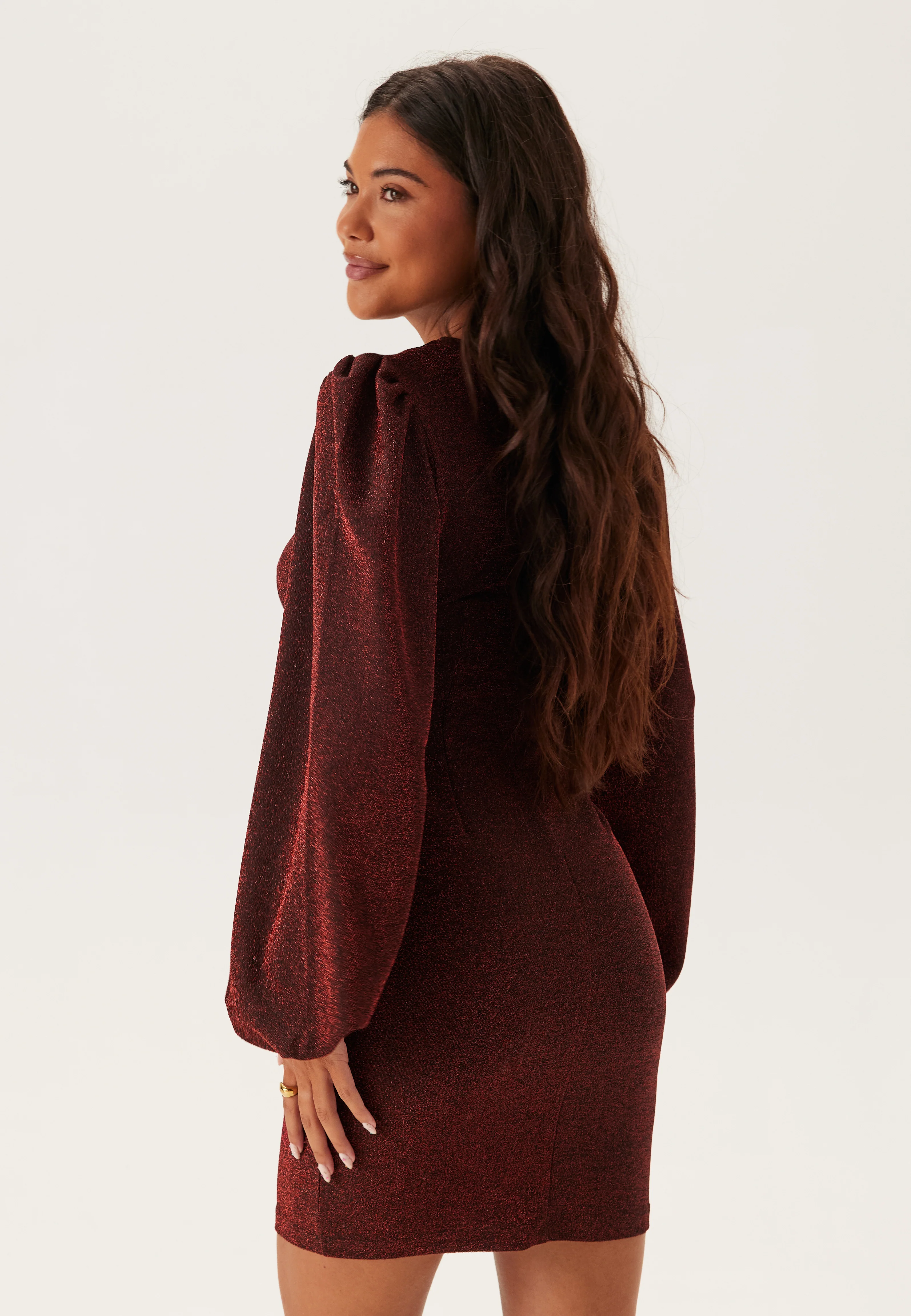 Puff Sleeve Sparkling Dress - Image 2