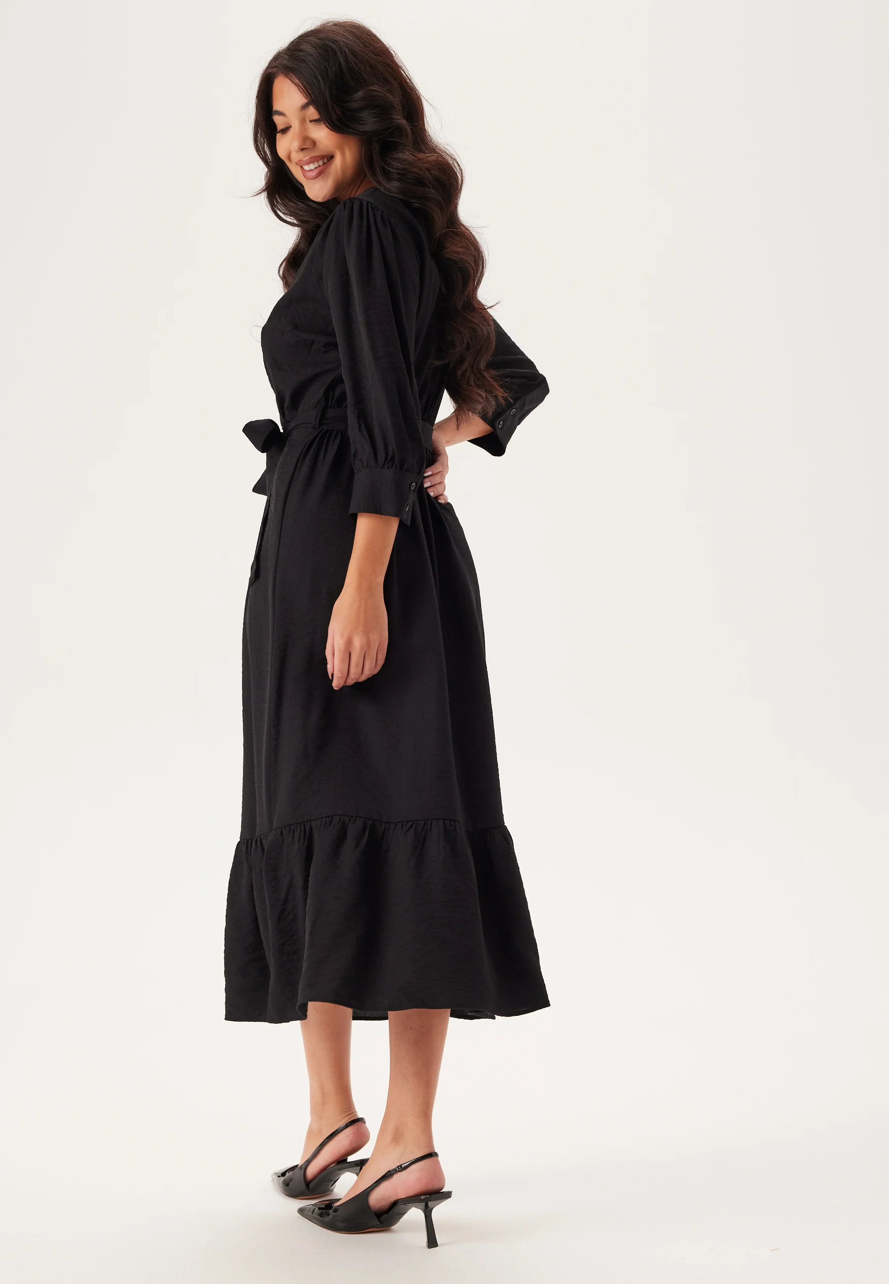 Puff Sleeve Structured Dress - Image 2