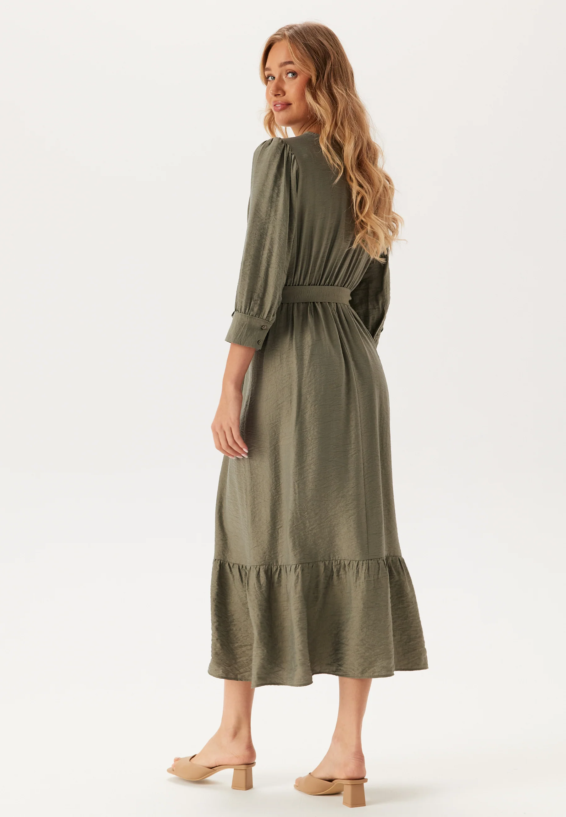 Puff Sleeve Structured Dress - Image 3