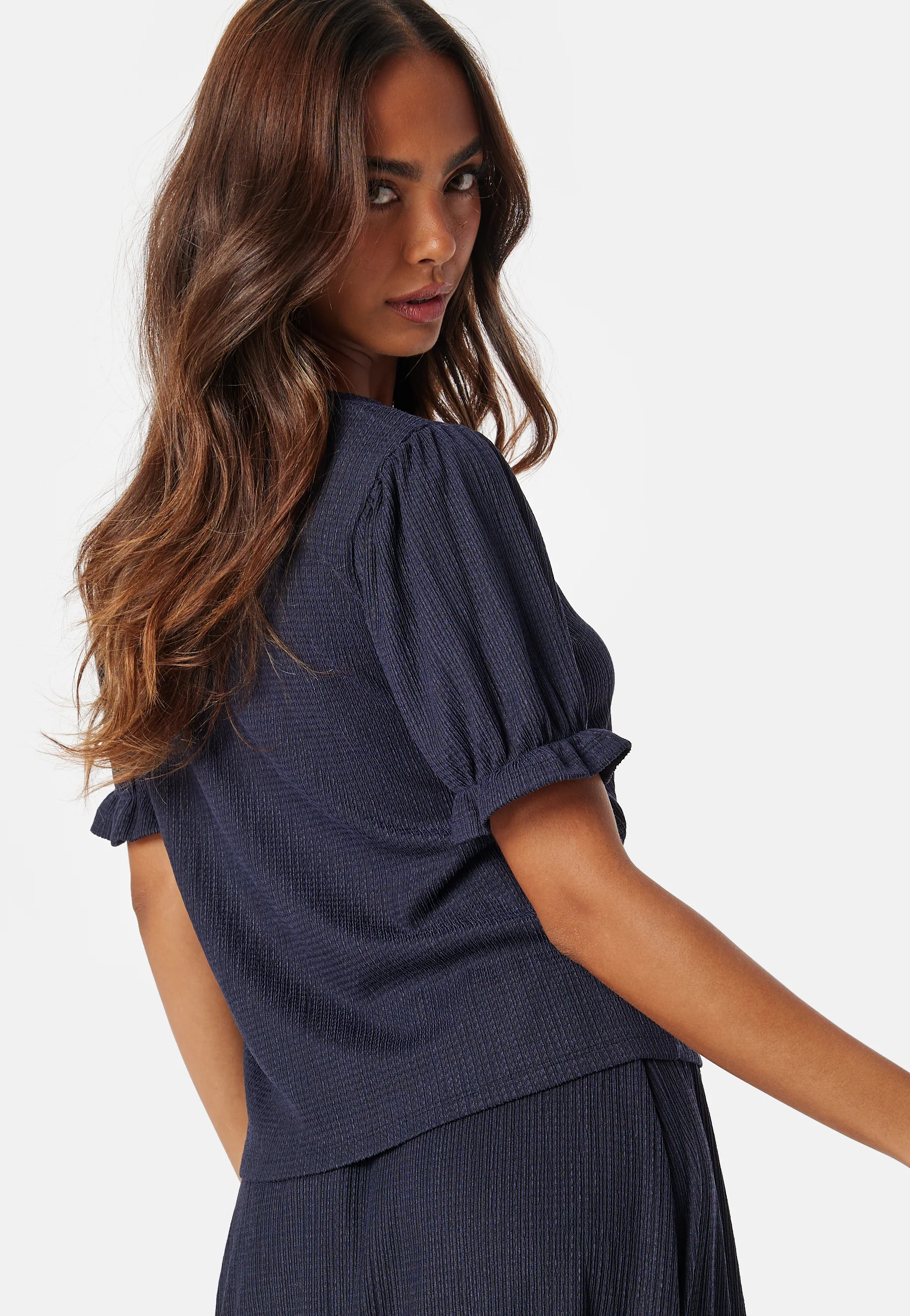 Puff Sleeve V-neck Top - Image 3