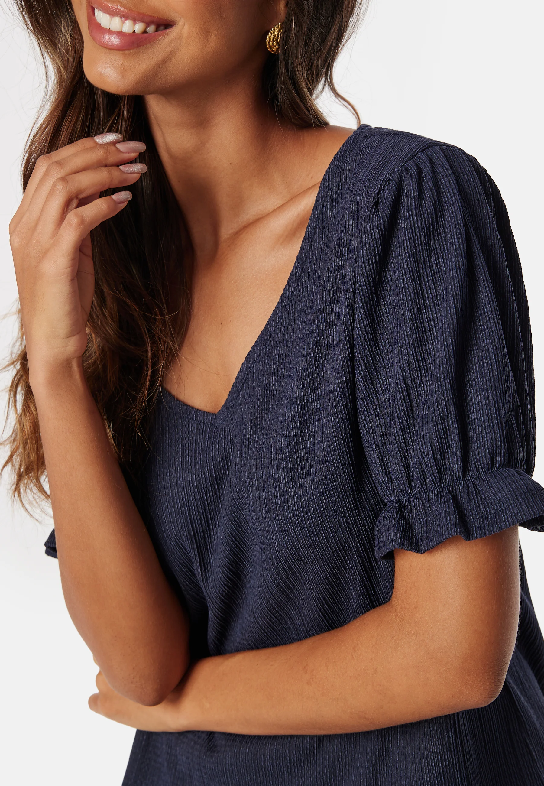 Puff Sleeve V-neck Top - Image 5