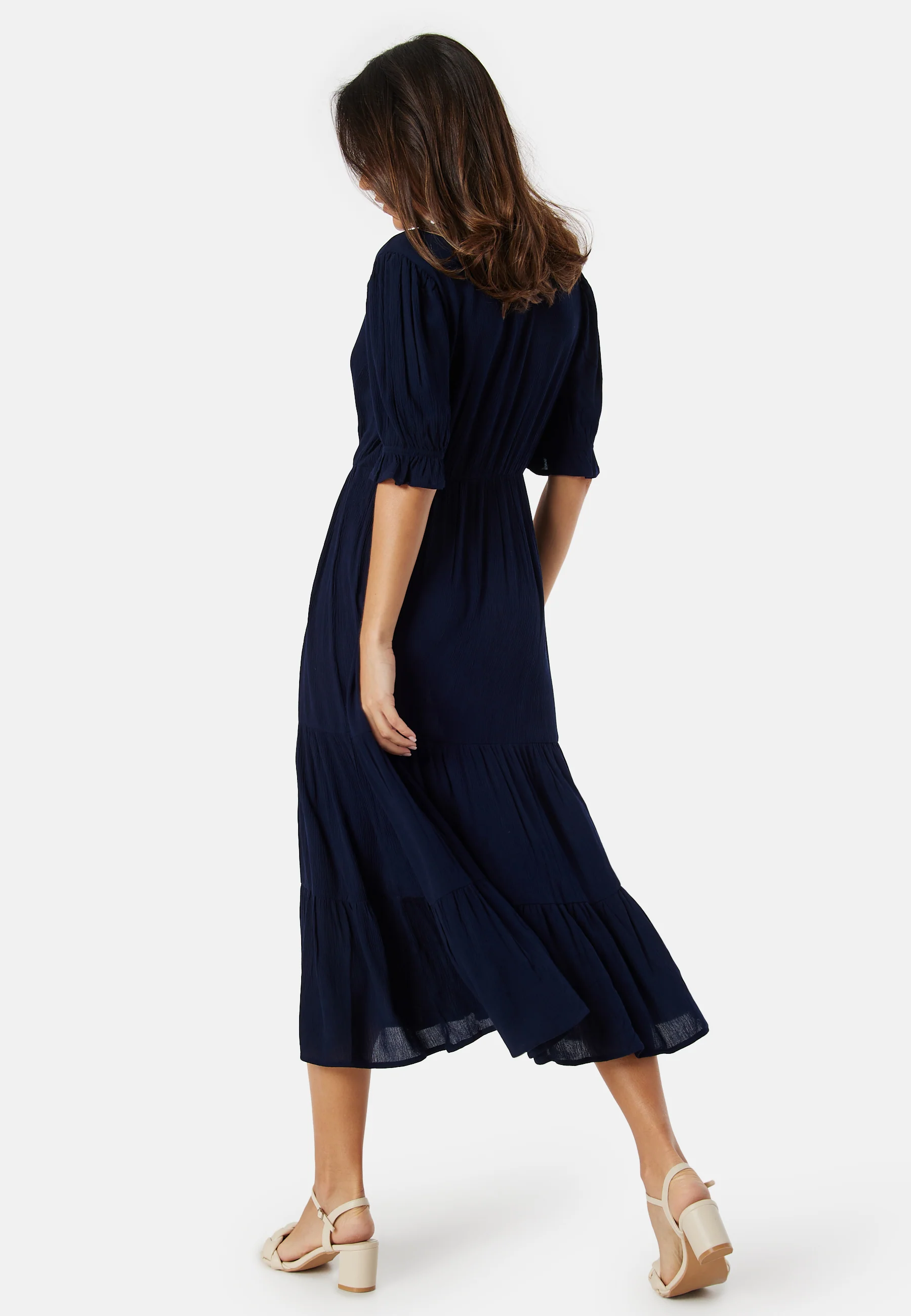 Puff Sleeve Viscose Dress - Image 3