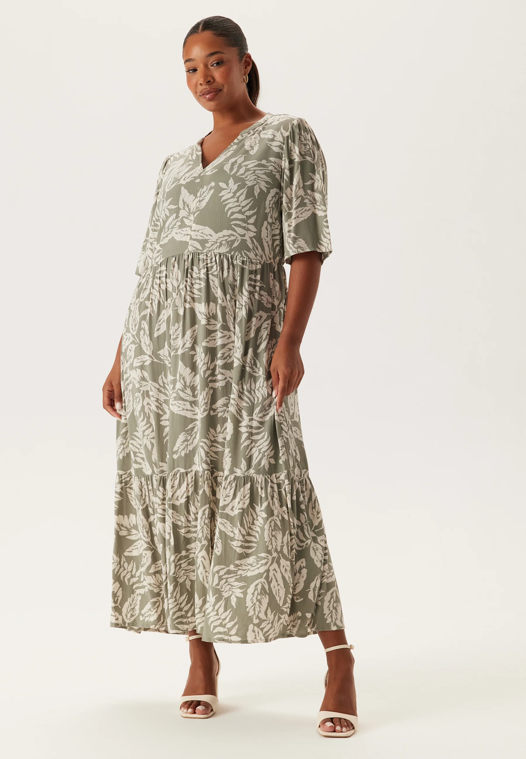 Puff Sleeve Viscose Dress - Image 6