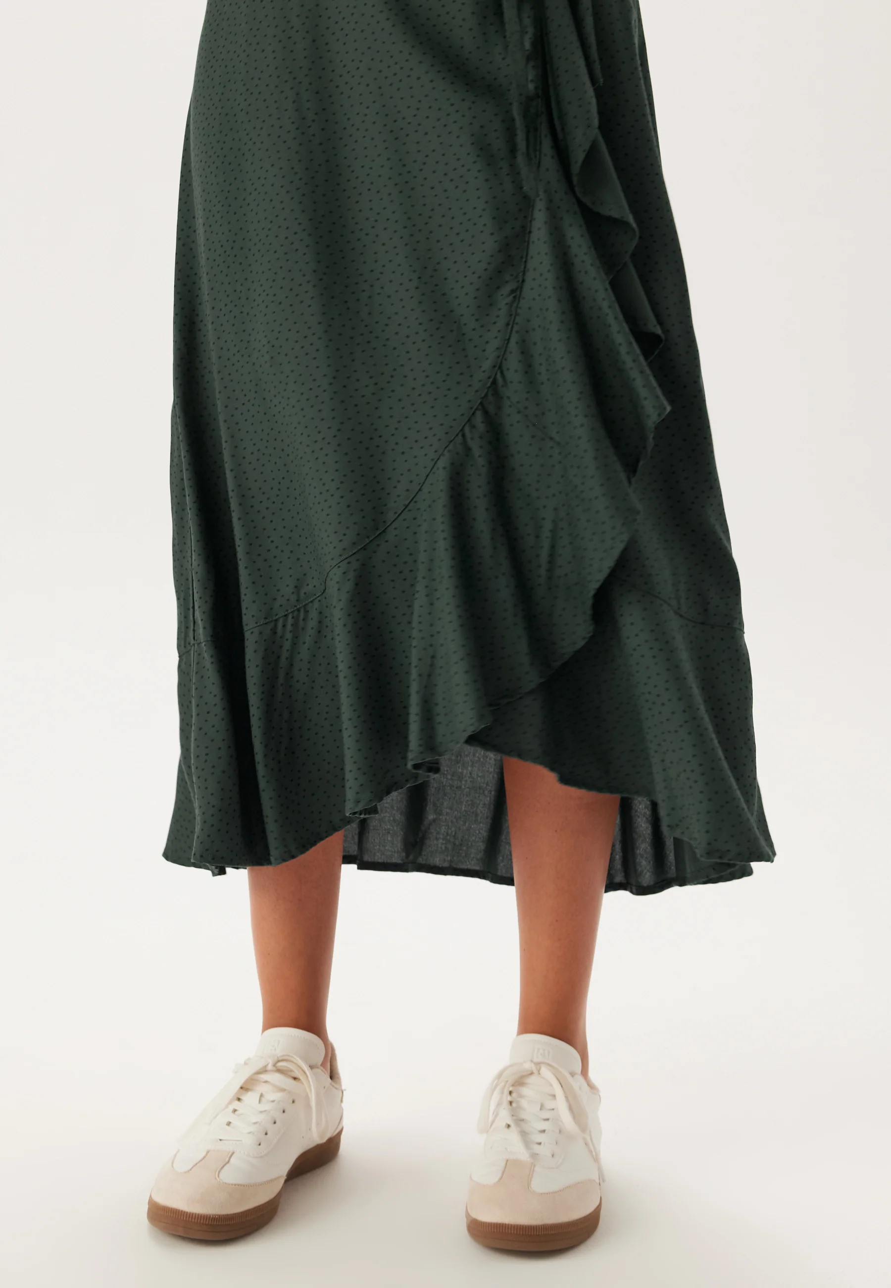 Puff Sleeve Viscose Wrap Dress - Image 4