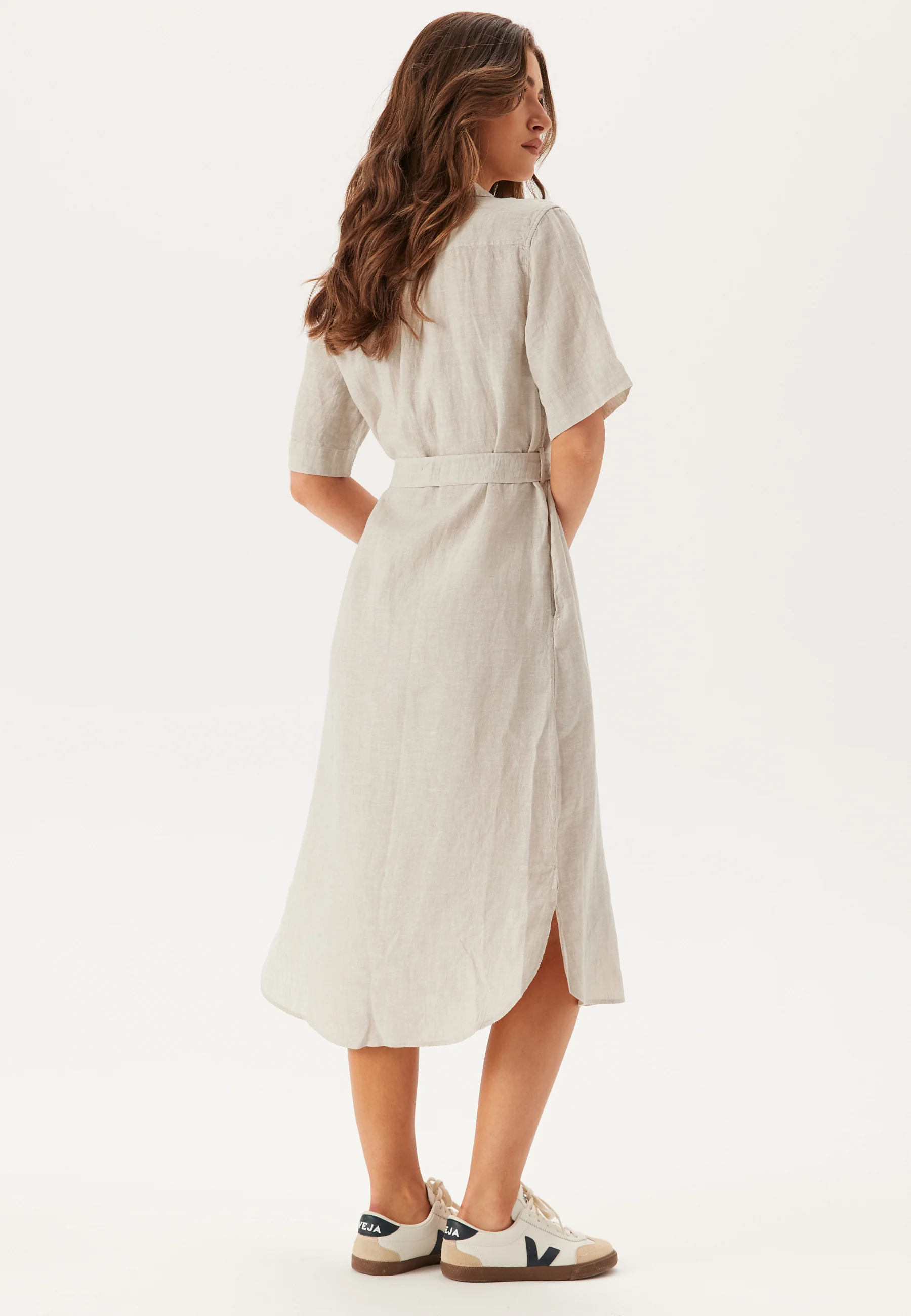 Reg Linen Ss Shirt Dress - Image 3
