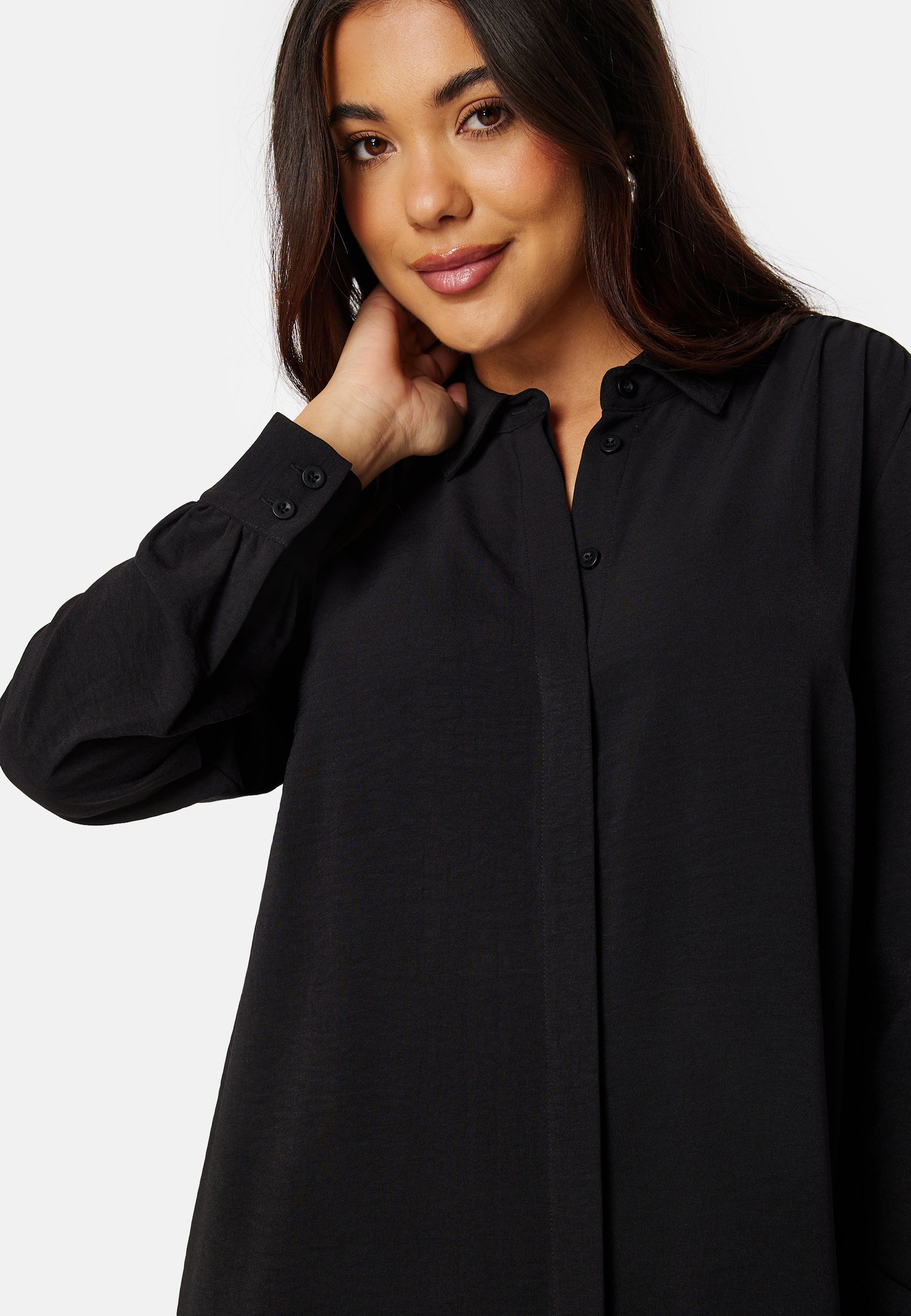Relaxed L/S Shirt Dress - Image 4