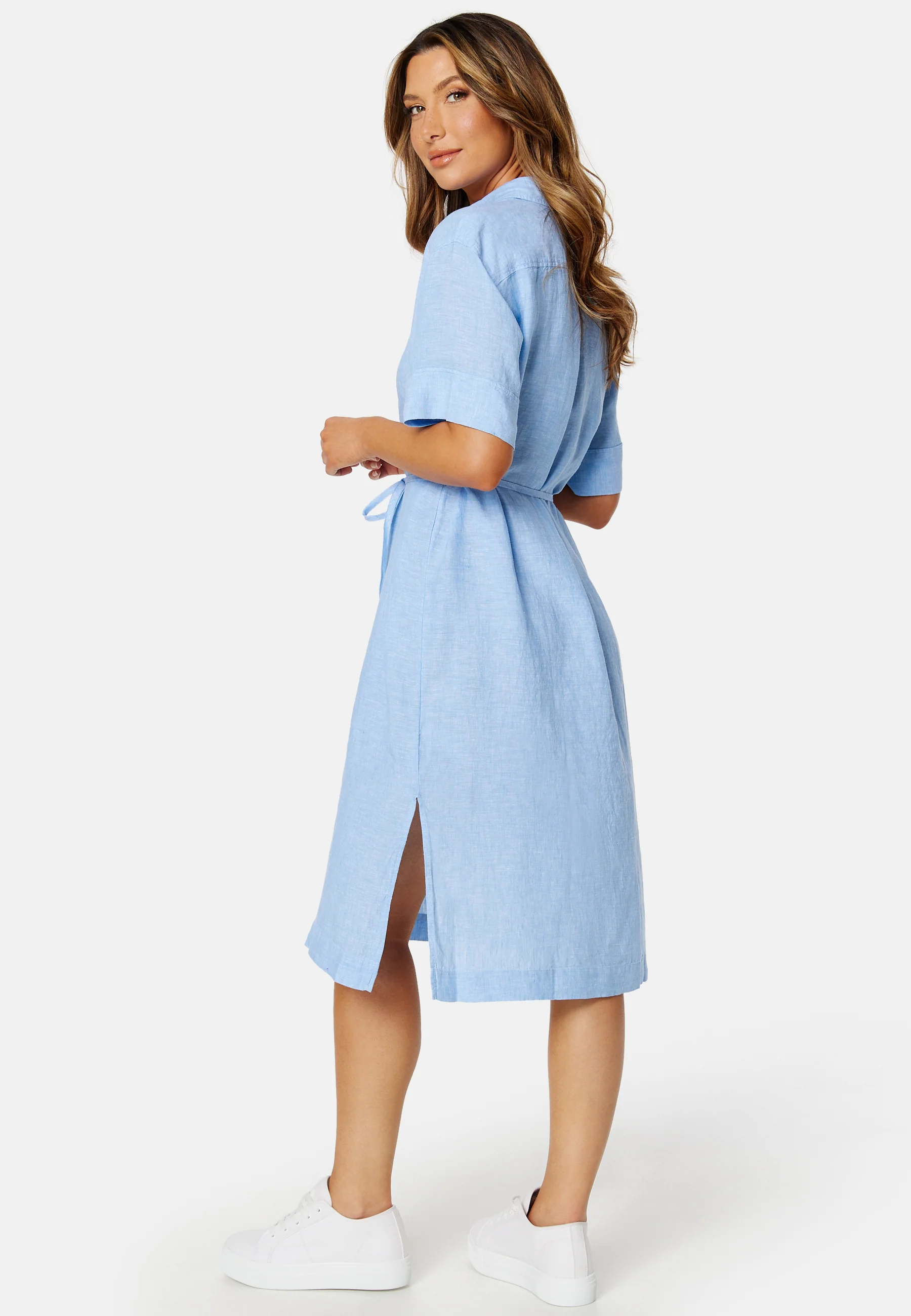 Relaxed Linen Shirt Dress - Image 4