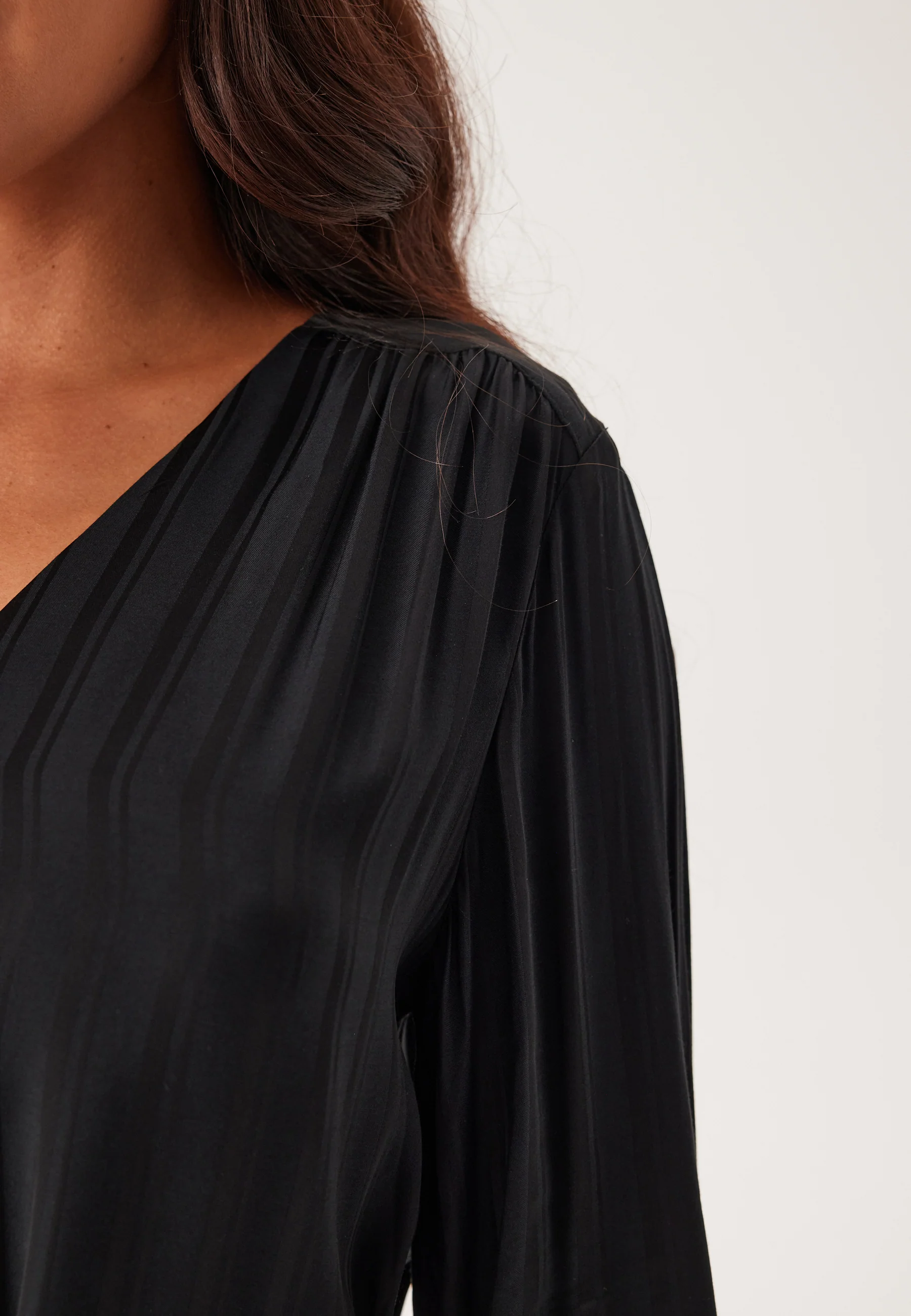 Relaxed Satin Stripe Shirt Dress - Image 4