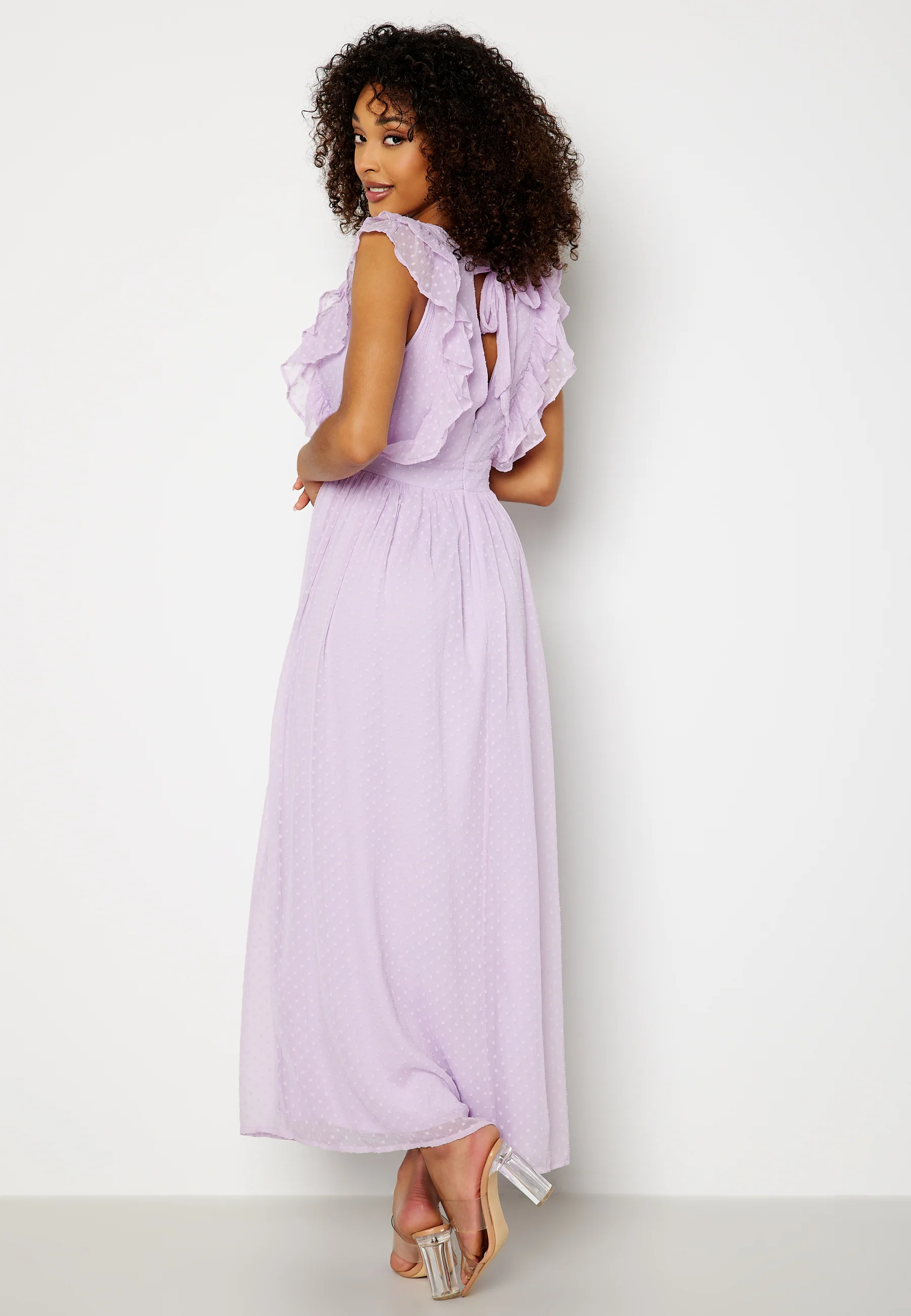 Renata V-neck S/L Ankle Dress - Image 2