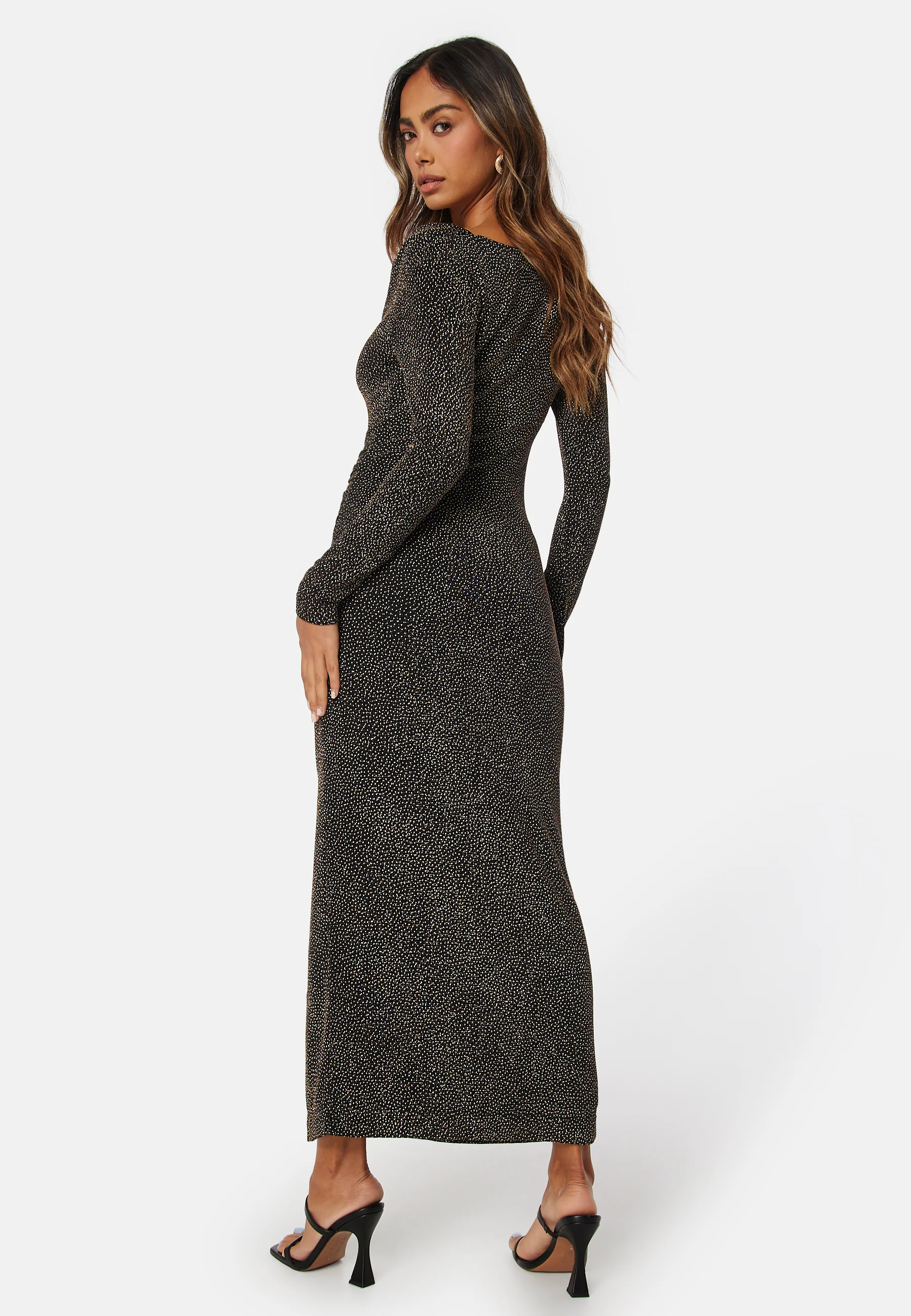 Reva Cowl Neck Glitter Midi Dress - Image 2