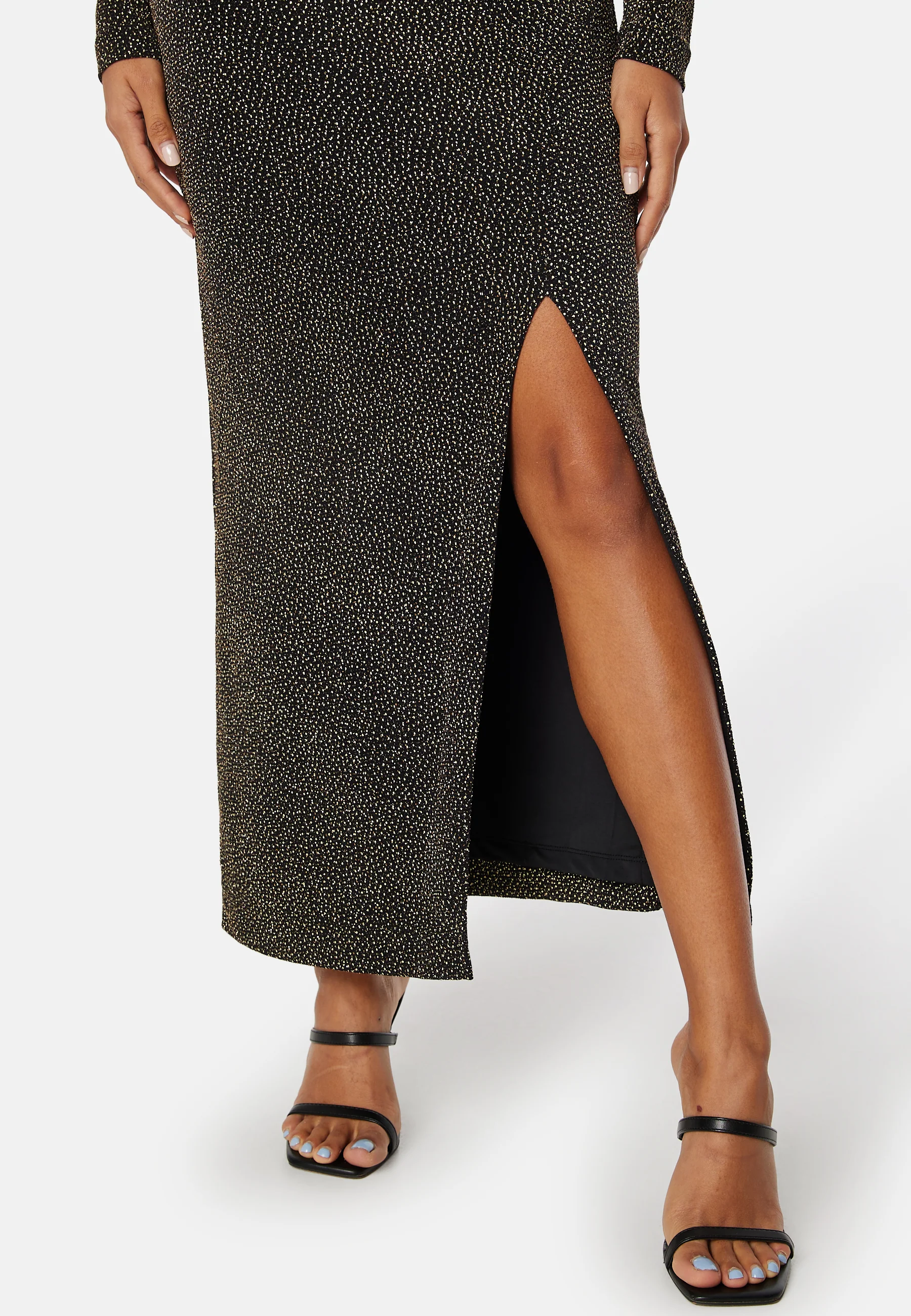 Reva Cowl Neck Glitter Midi Dress - Image 4