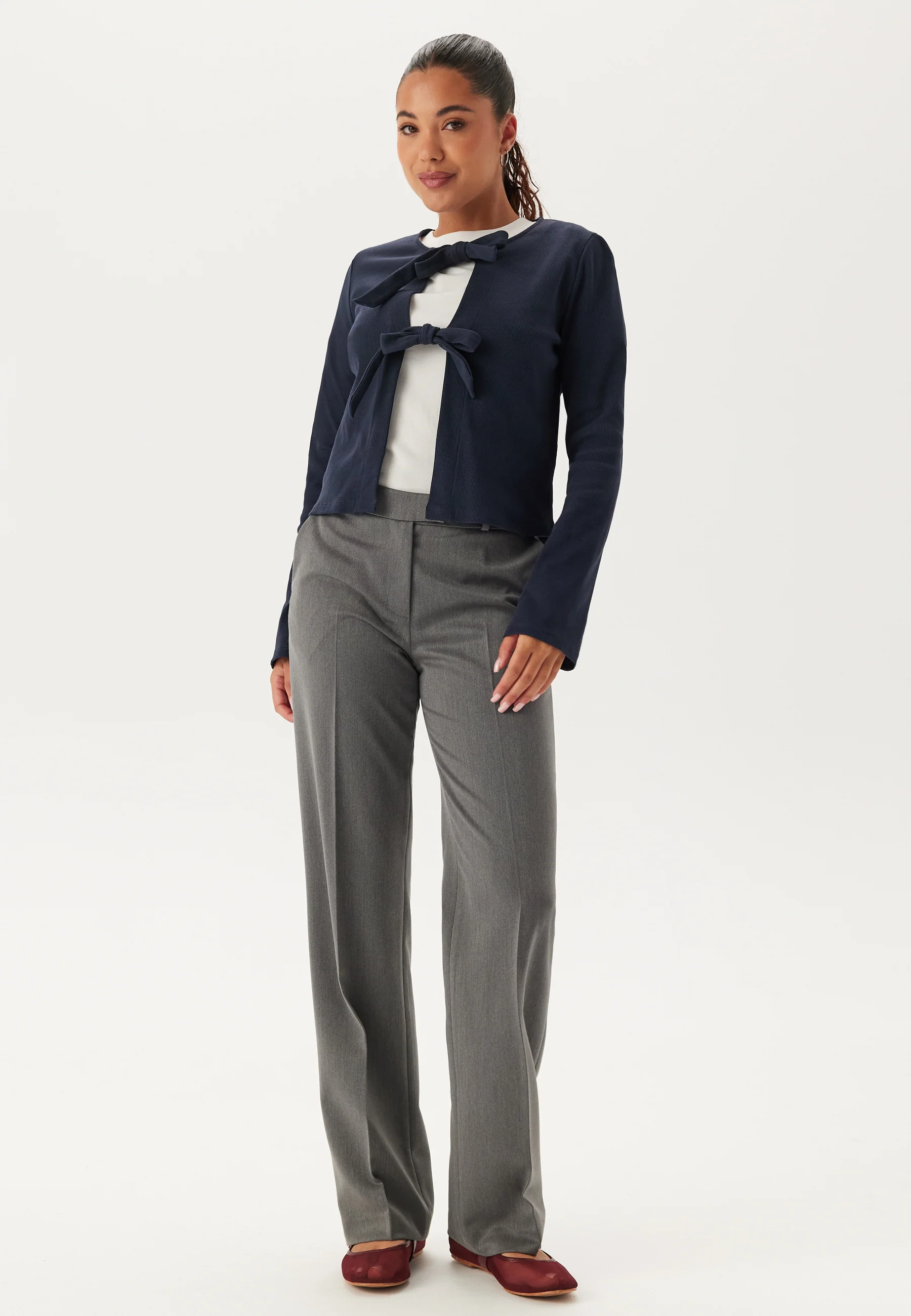 Rib Bow Cardigan - Image 3