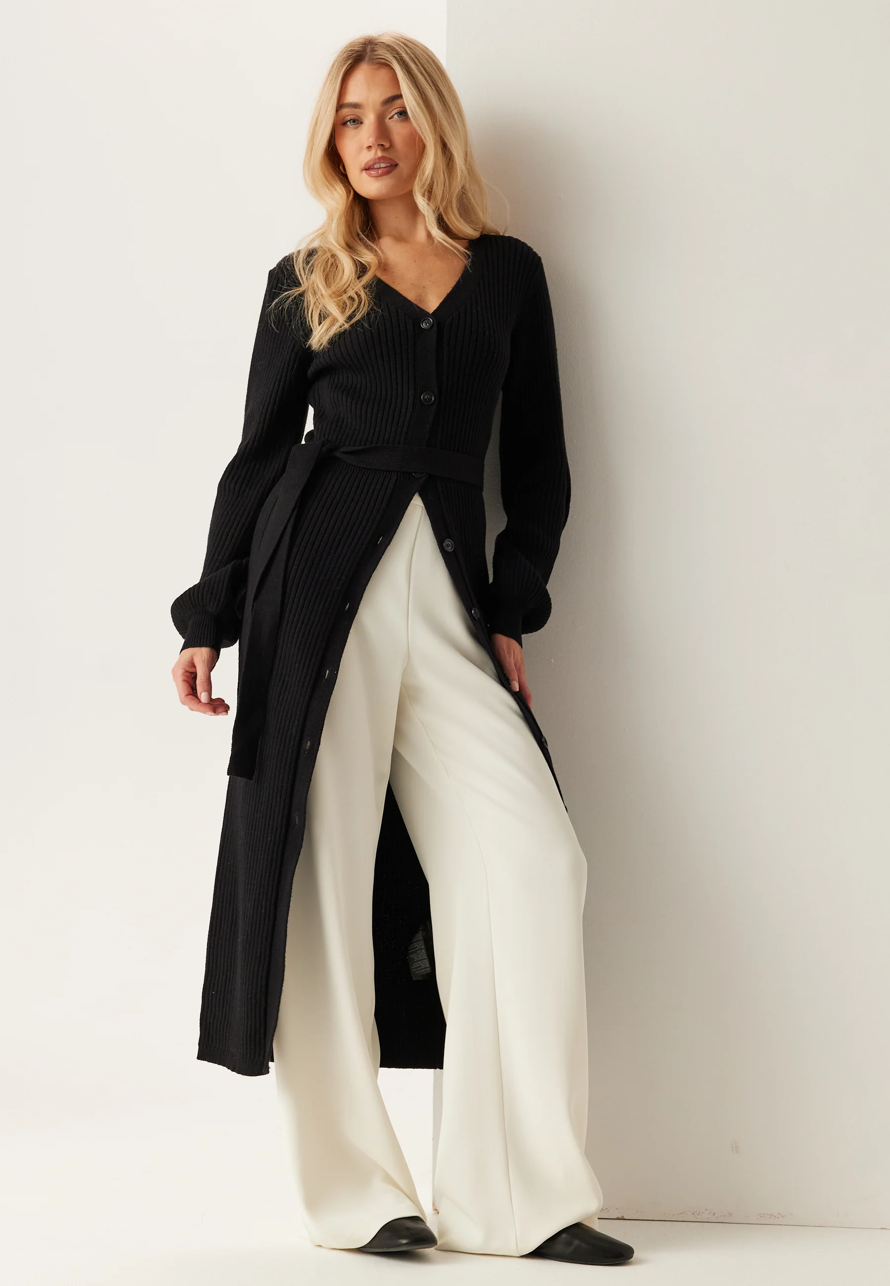 Rib Knitted Cardigan Dress