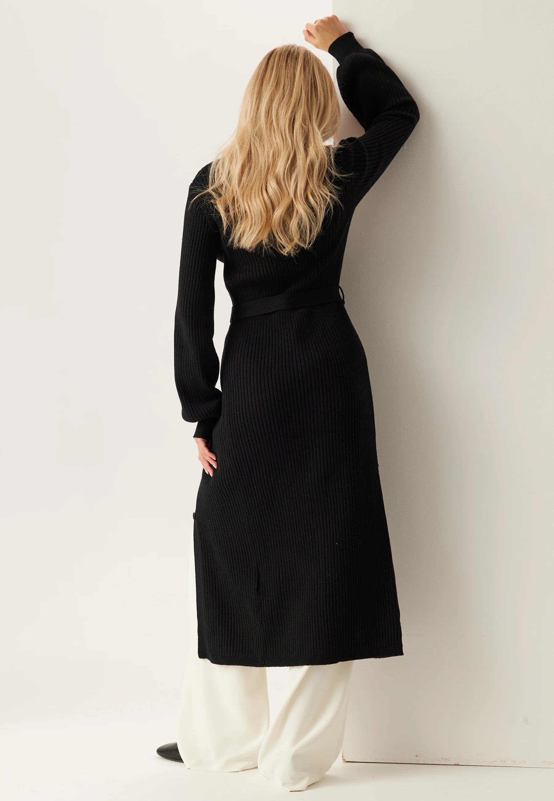Rib Knitted Cardigan Dress - Image 2