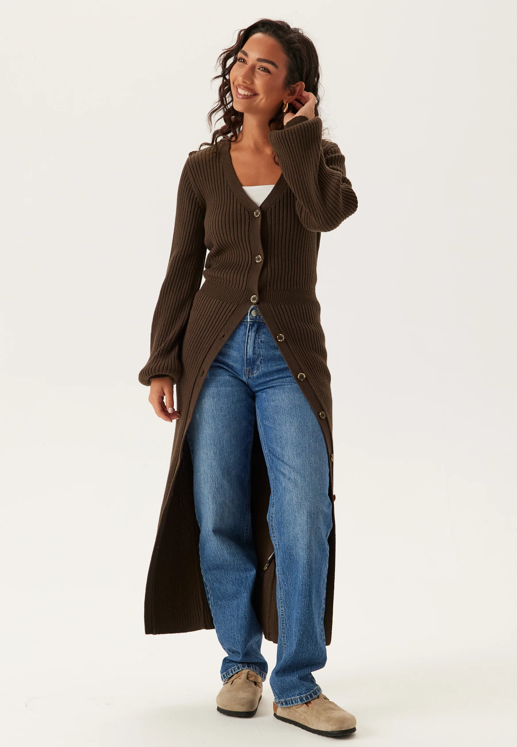 Rib Knitted Cardigan Dress - Image 6