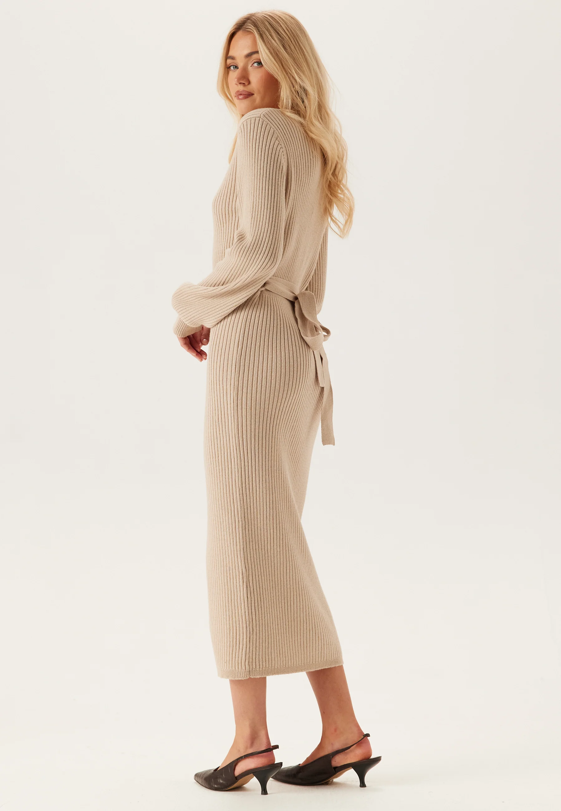 Rib Knitted Cardigan Dress - Image 2