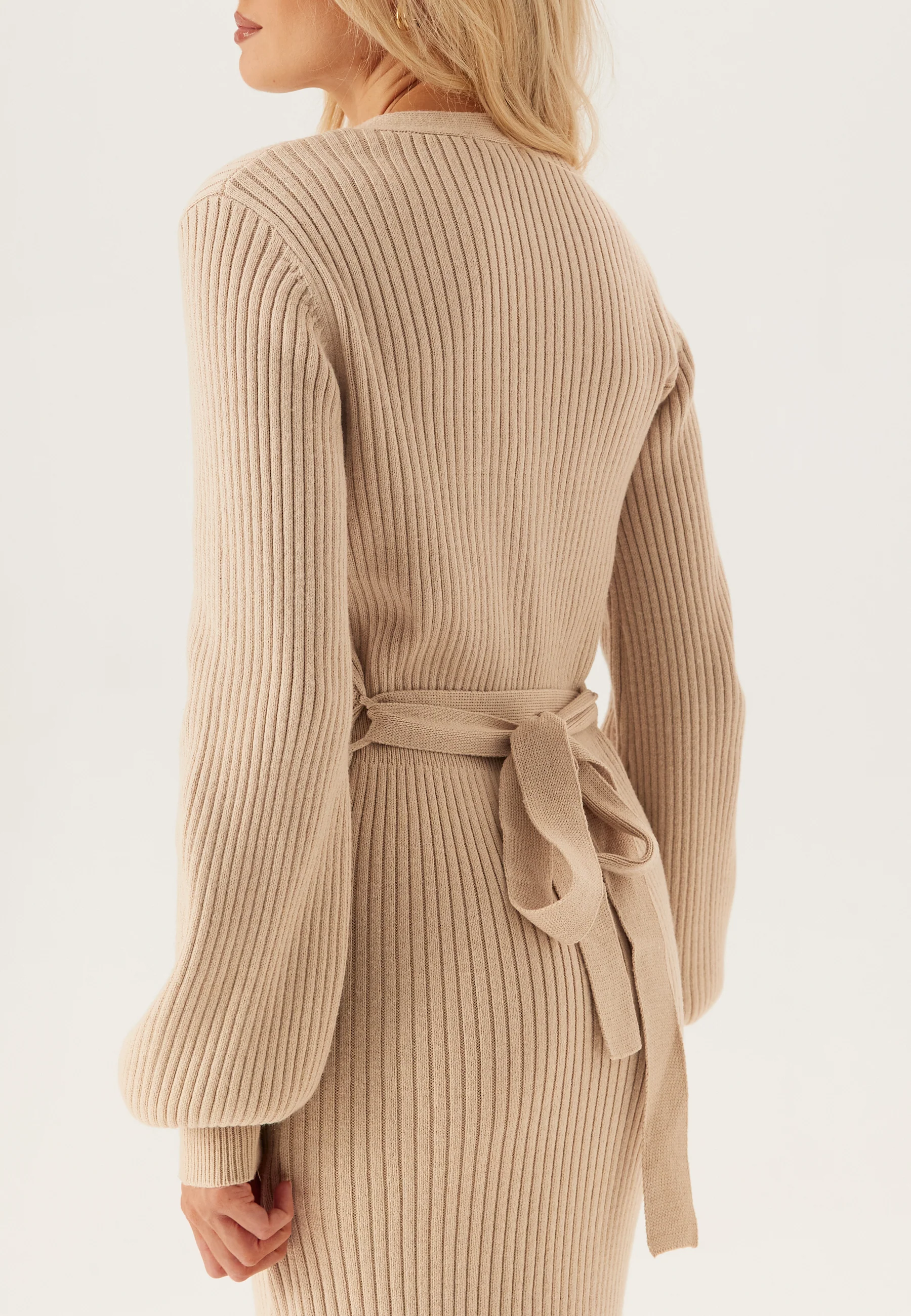 Rib Knitted Cardigan Dress - Image 3