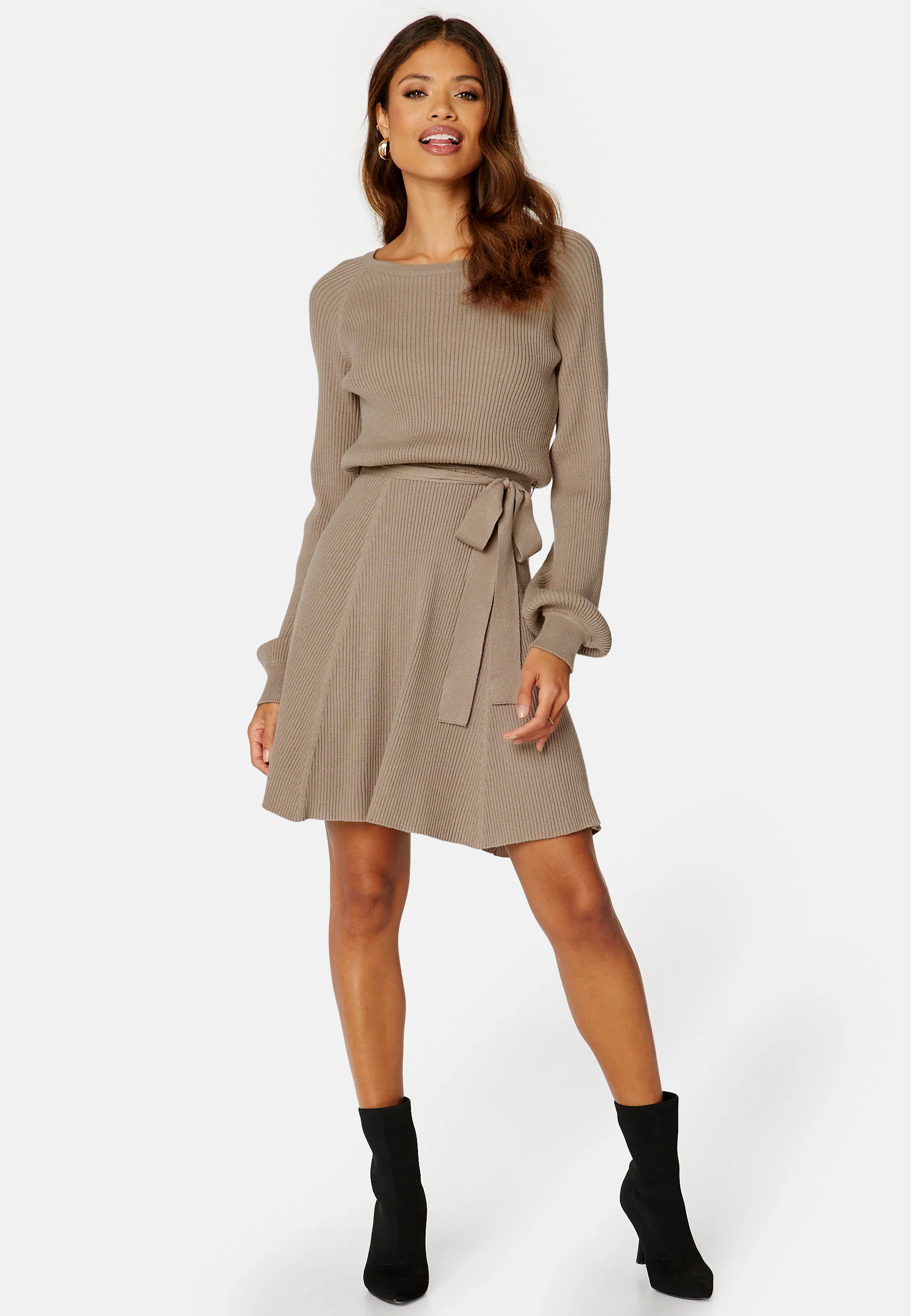 Rib Knitted Skater Dress - Image 3
