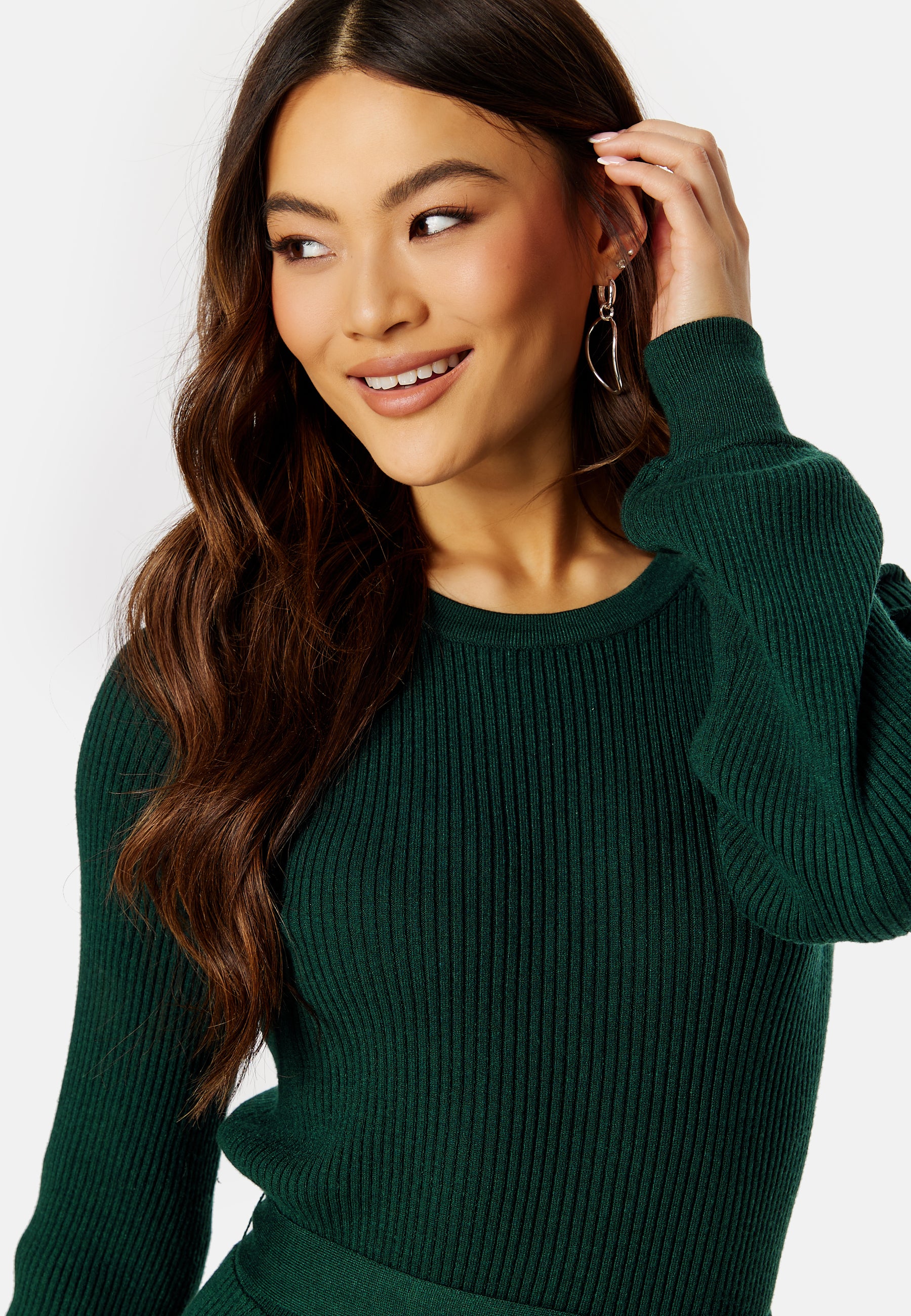 Rib Knitted Skater Dress - Image 5