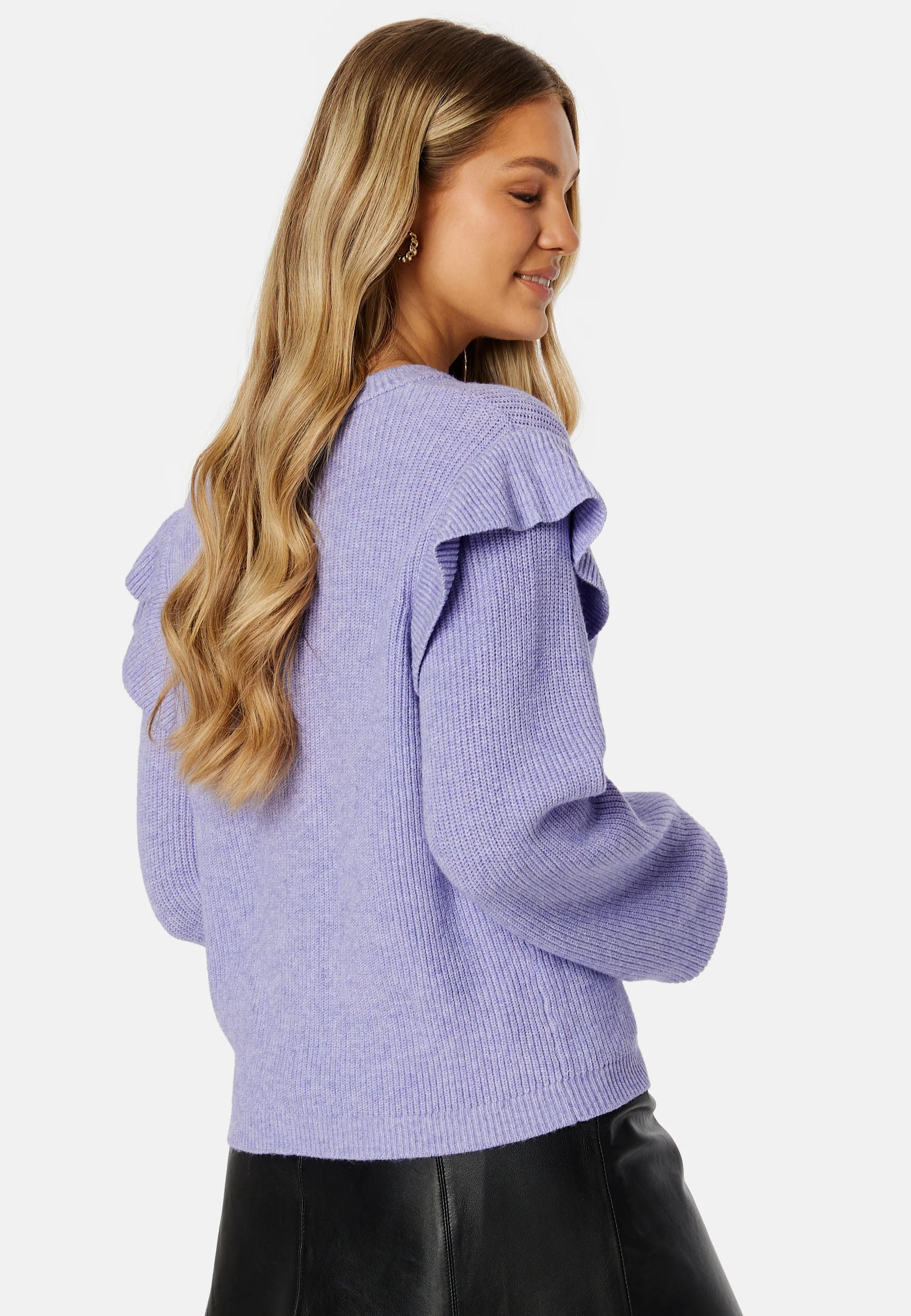 Ril O-Neck Flounce Knit Top - Image 3