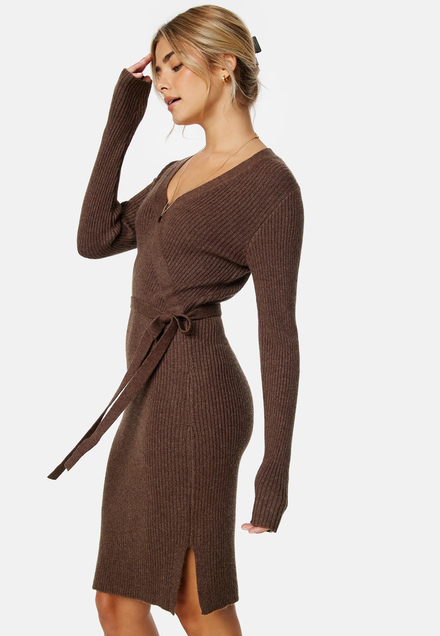Ril Wrap L/S Knit Dress - Image 2
