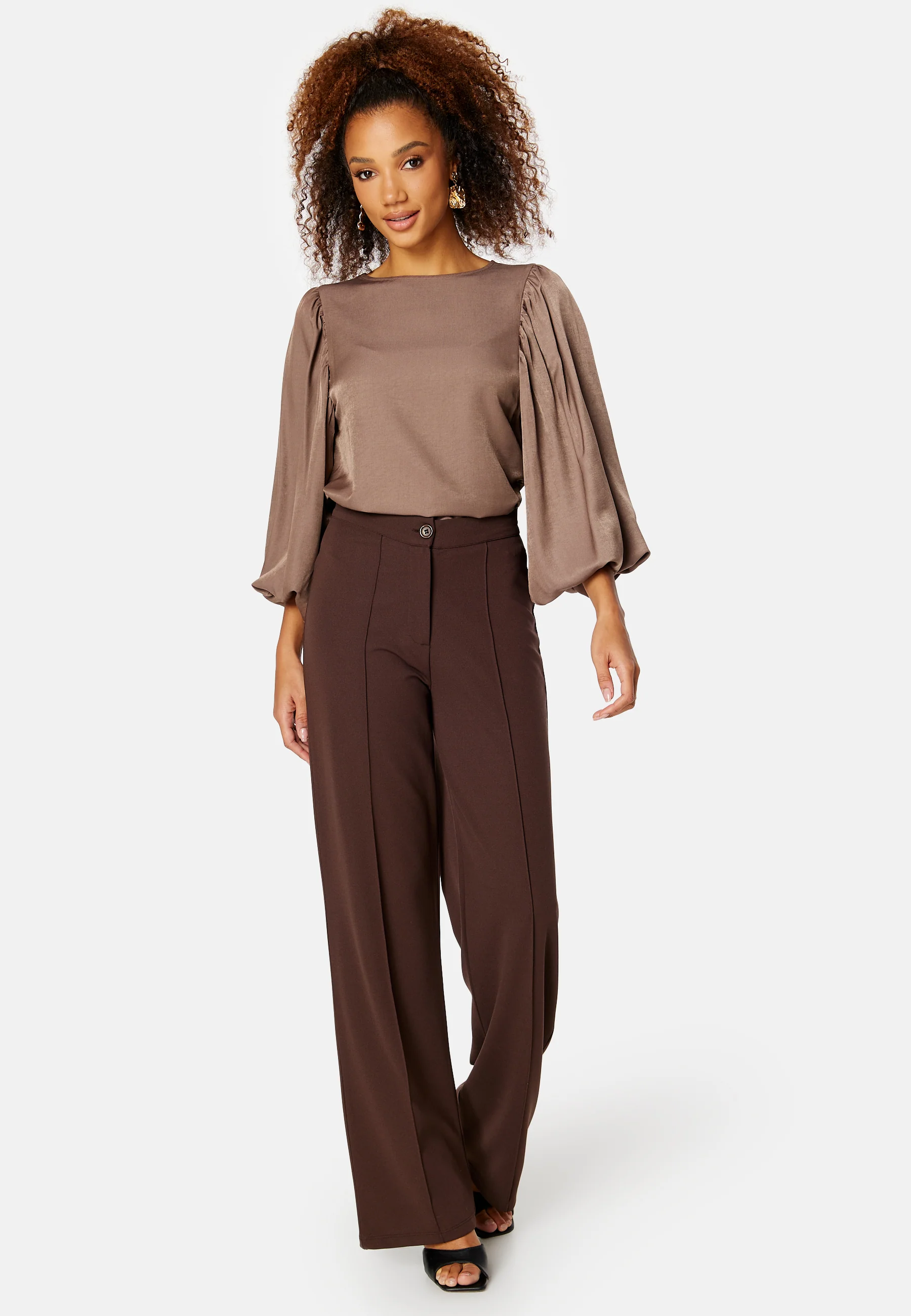 Round Neck Balloon Sleeve Blouse - Image 2