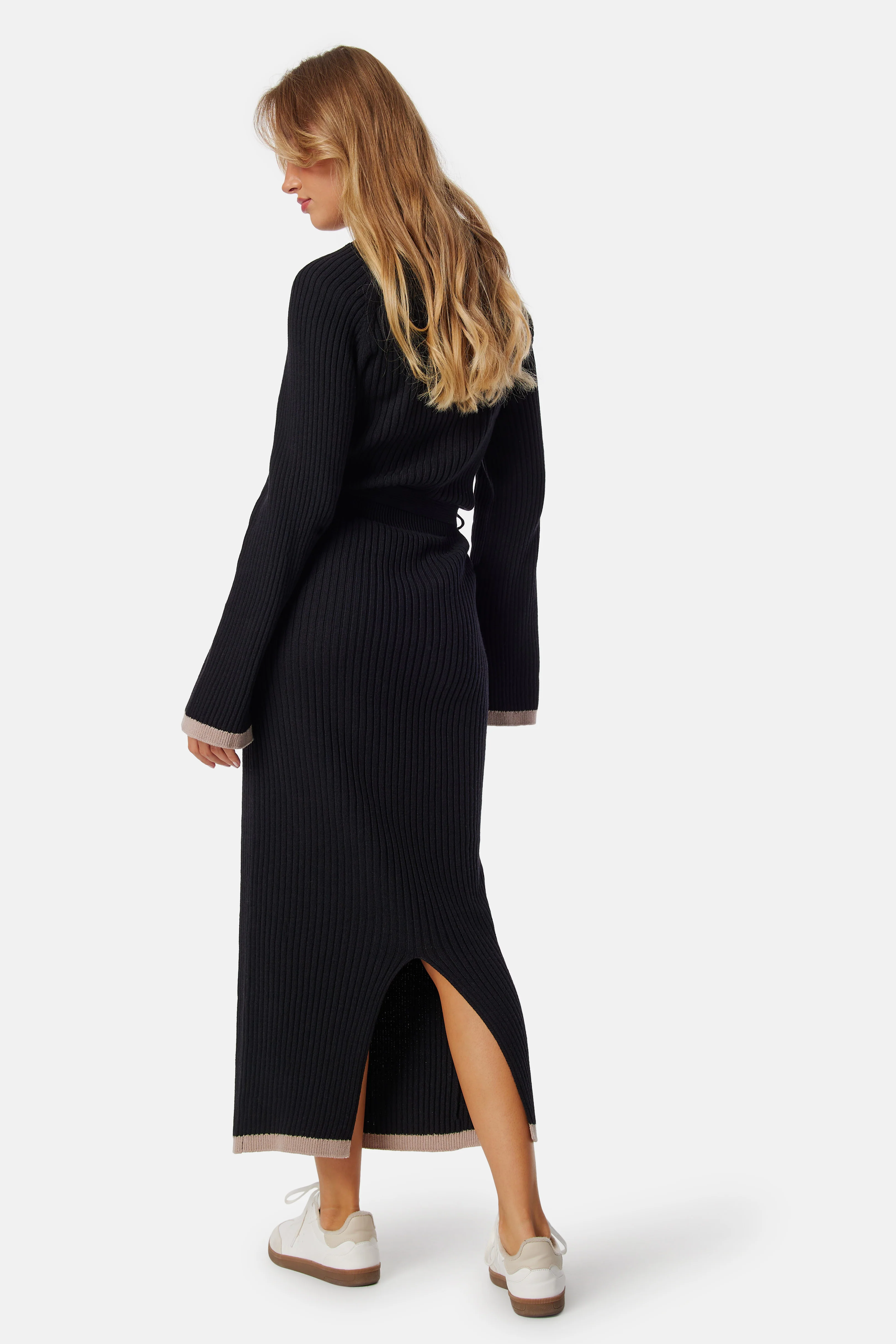 Round Neck Rib Knitted Maxi Dress - Image 11