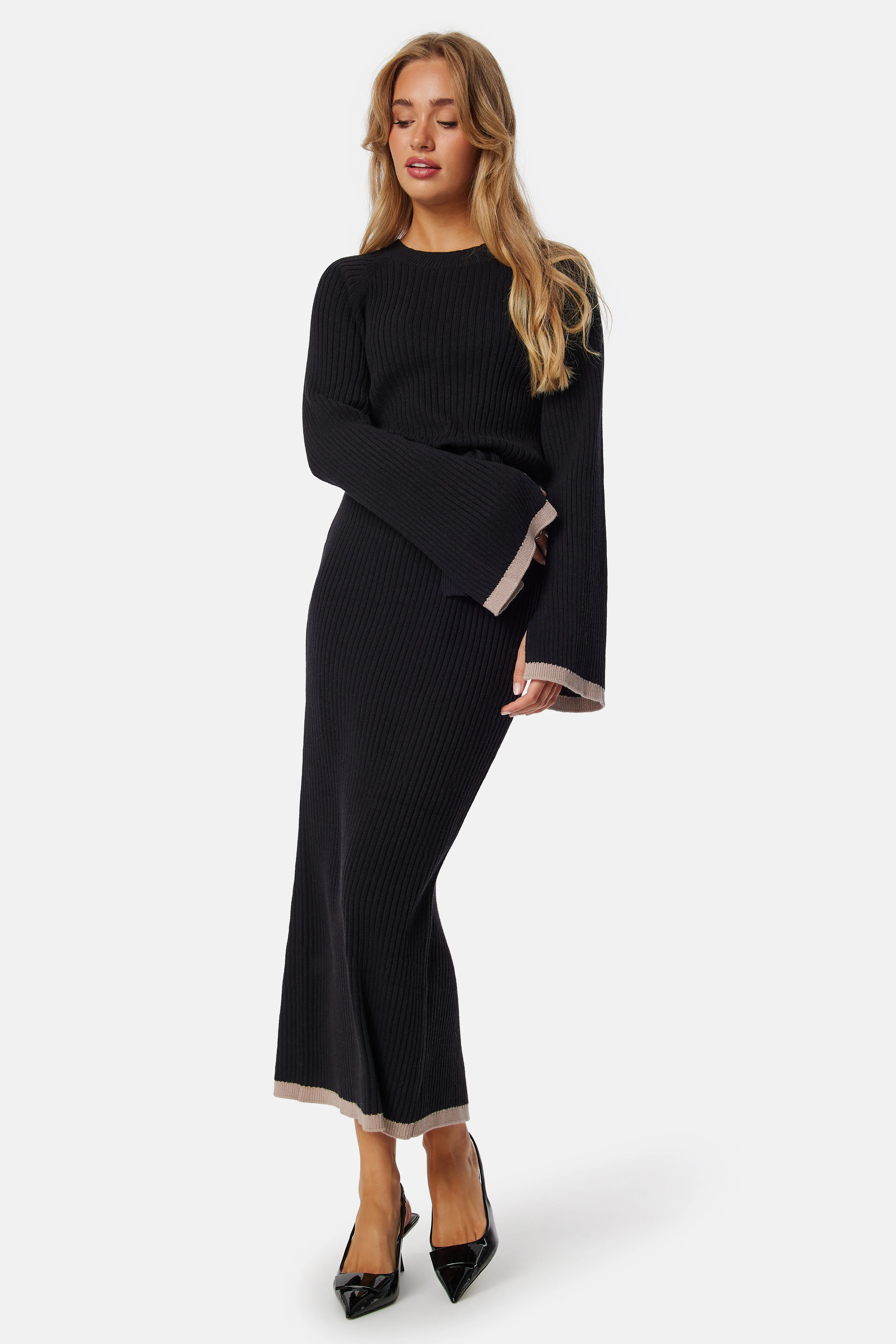 Round Neck Rib Knitted Maxi Dress - Image 7