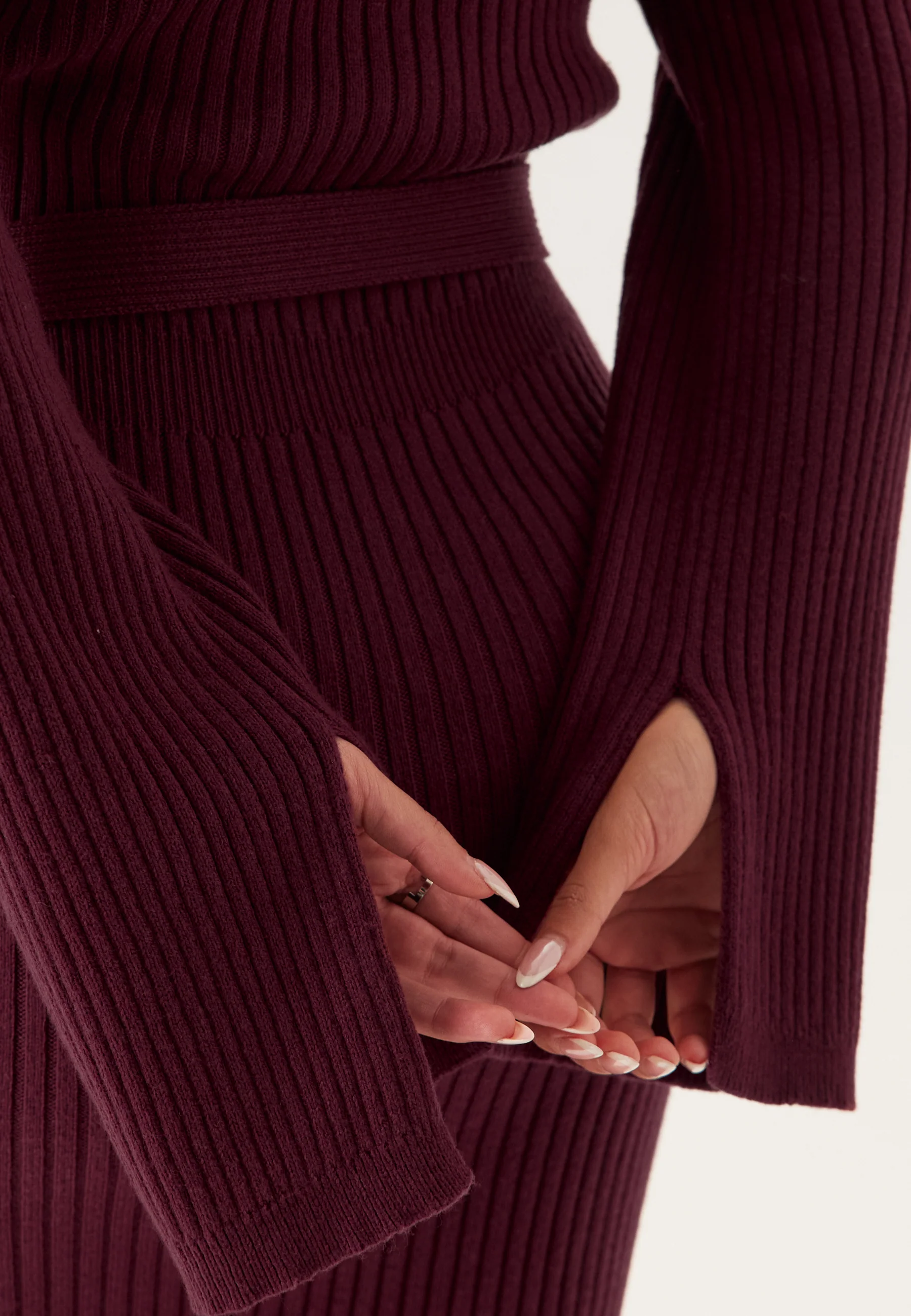 Round Neck Rib Knitted Maxi Dress - Image 4