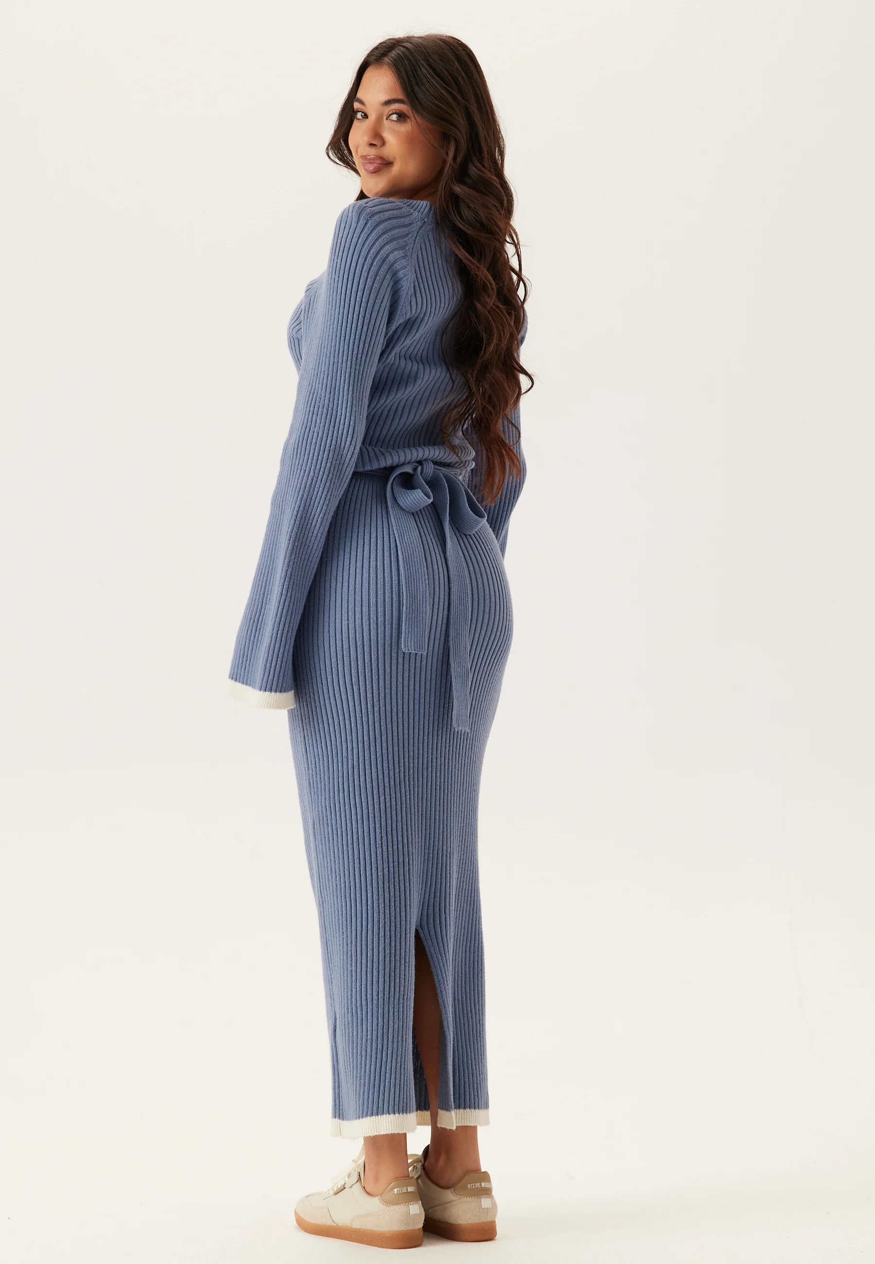 Round Neck Rib Knitted Maxi Dress - Image 2