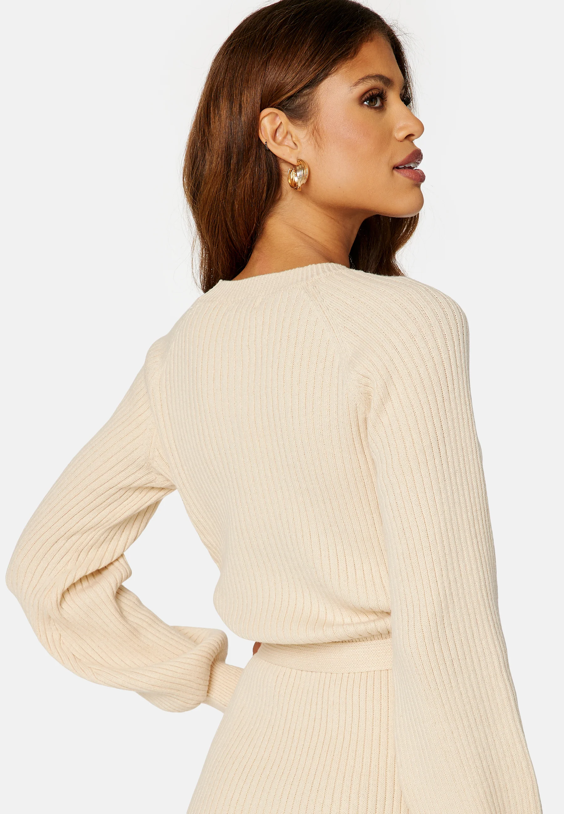 Round Neck Rib Knitted Midi Dress - Image 4